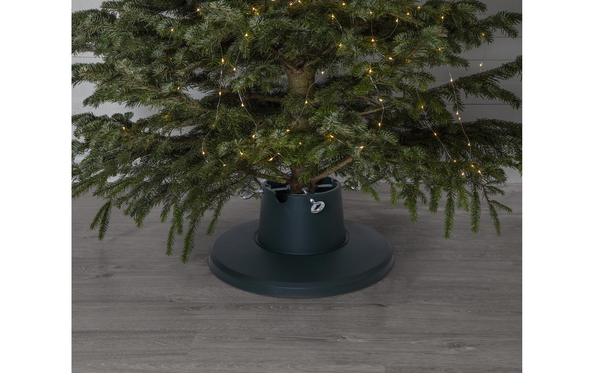 Star Trading Weihnachtsbaumständer – Ø 38 × 16 cm – für Stangendurchmesser 3,5–10,5 cm – Kunststoff, Grün