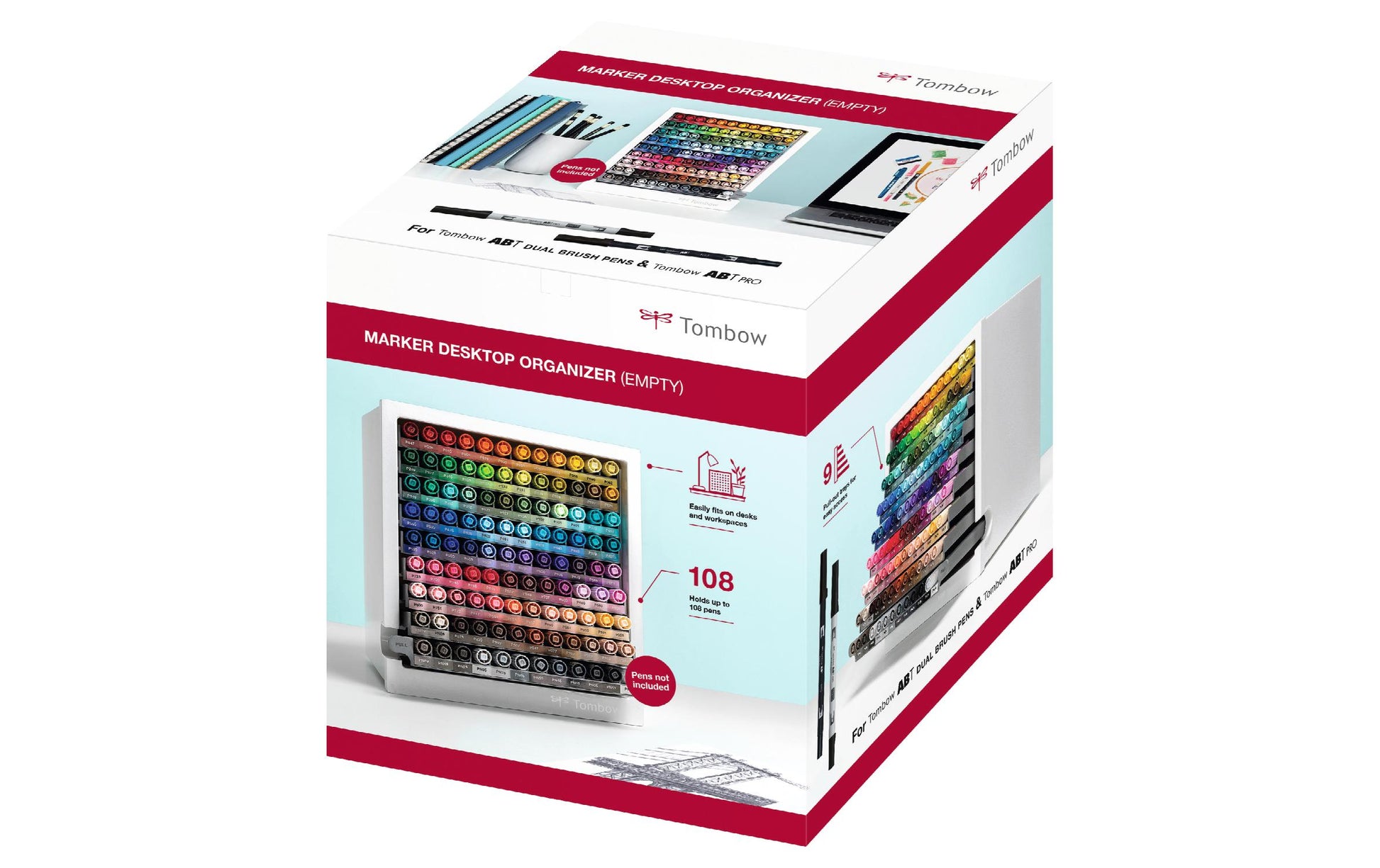 Tombow Schreibtischorganizer ABT Dual – für Tombow ABT Dual und ABT PRO Dual Brush Pens – 207 × 226 × 199 mm