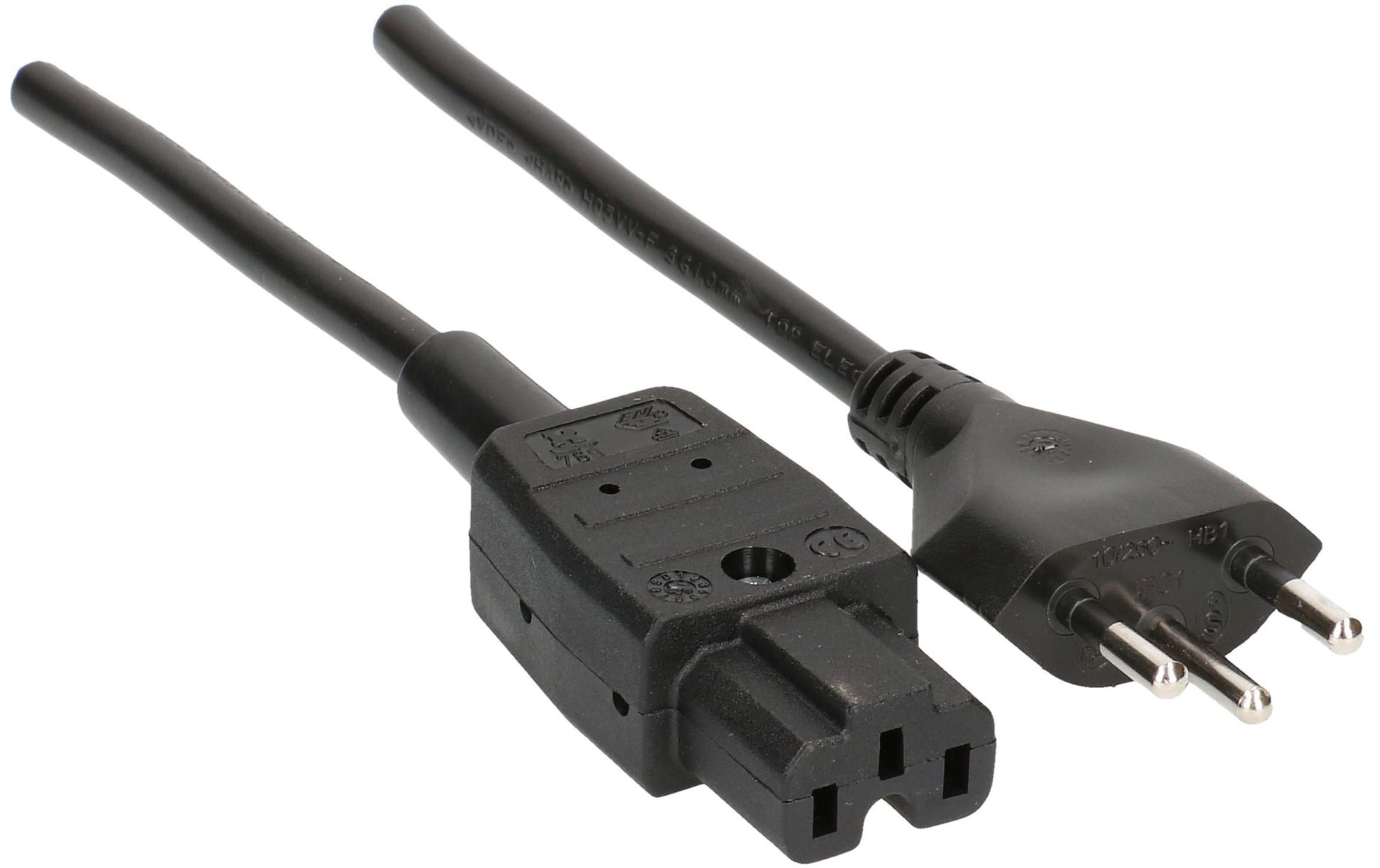 Max Hauri AG Max Hauri Netzkabel – T12–IEC C15, 5 m, 3×1 mm², schwarz