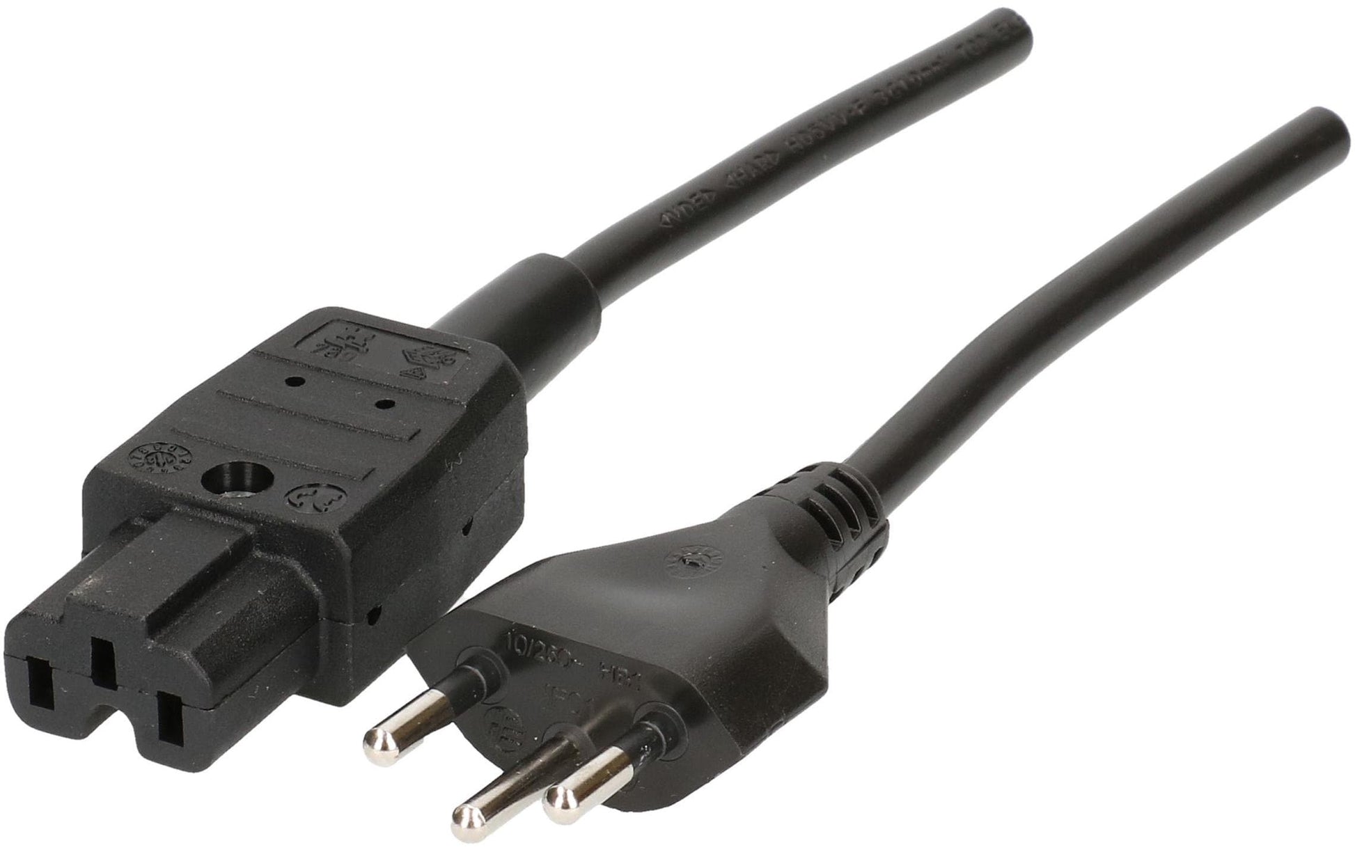 Max Hauri AG Max Hauri Netzkabel – T12–IEC C15, 5 m, 3×1 mm², schwarz