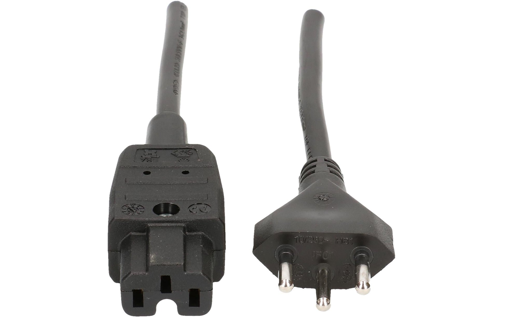 Max Hauri AG Max Hauri Netzkabel – T12–IEC C15, 5 m, 3×1 mm², schwarz