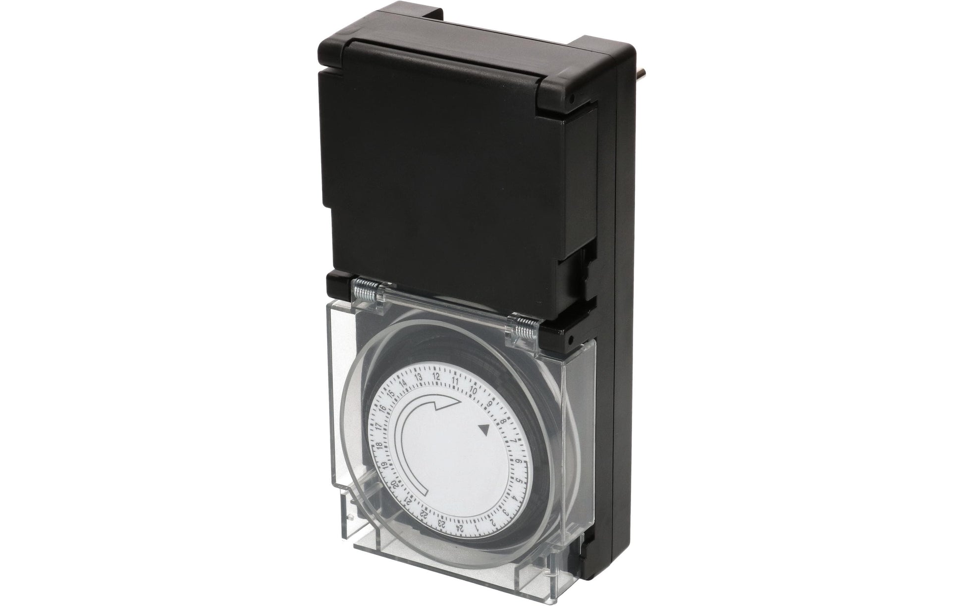 Max Hauri AG Max Hauri Zeitschaltuhr mechanisch (DIN-Schiene) – 24 h, IP55, Zwischenstecker – Schwarz