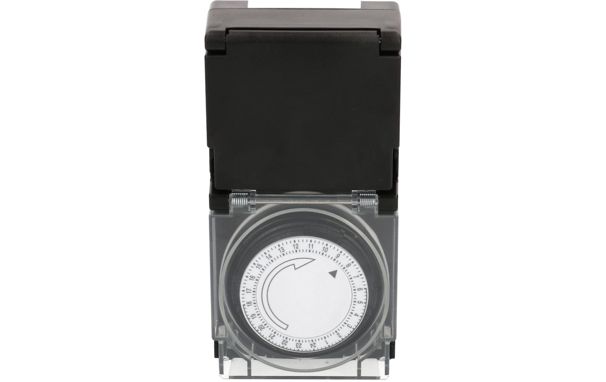 Max Hauri AG Max Hauri Zeitschaltuhr mechanisch (DIN-Schiene) – 24 h, IP55, Zwischenstecker – Schwarz