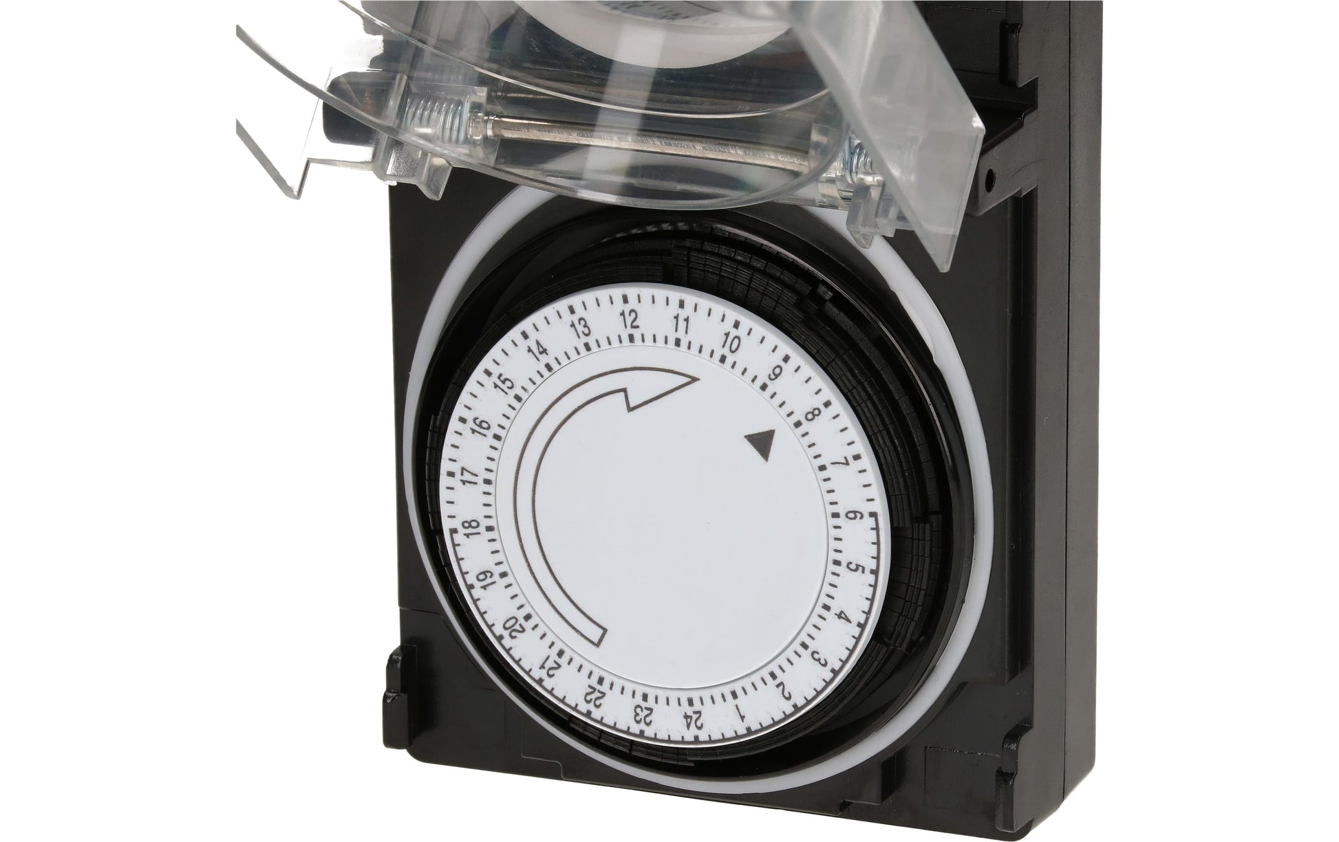 Max Hauri AG Max Hauri Zeitschaltuhr mechanisch (DIN-Schiene) – 24 h, IP55, Zwischenstecker – Schwarz