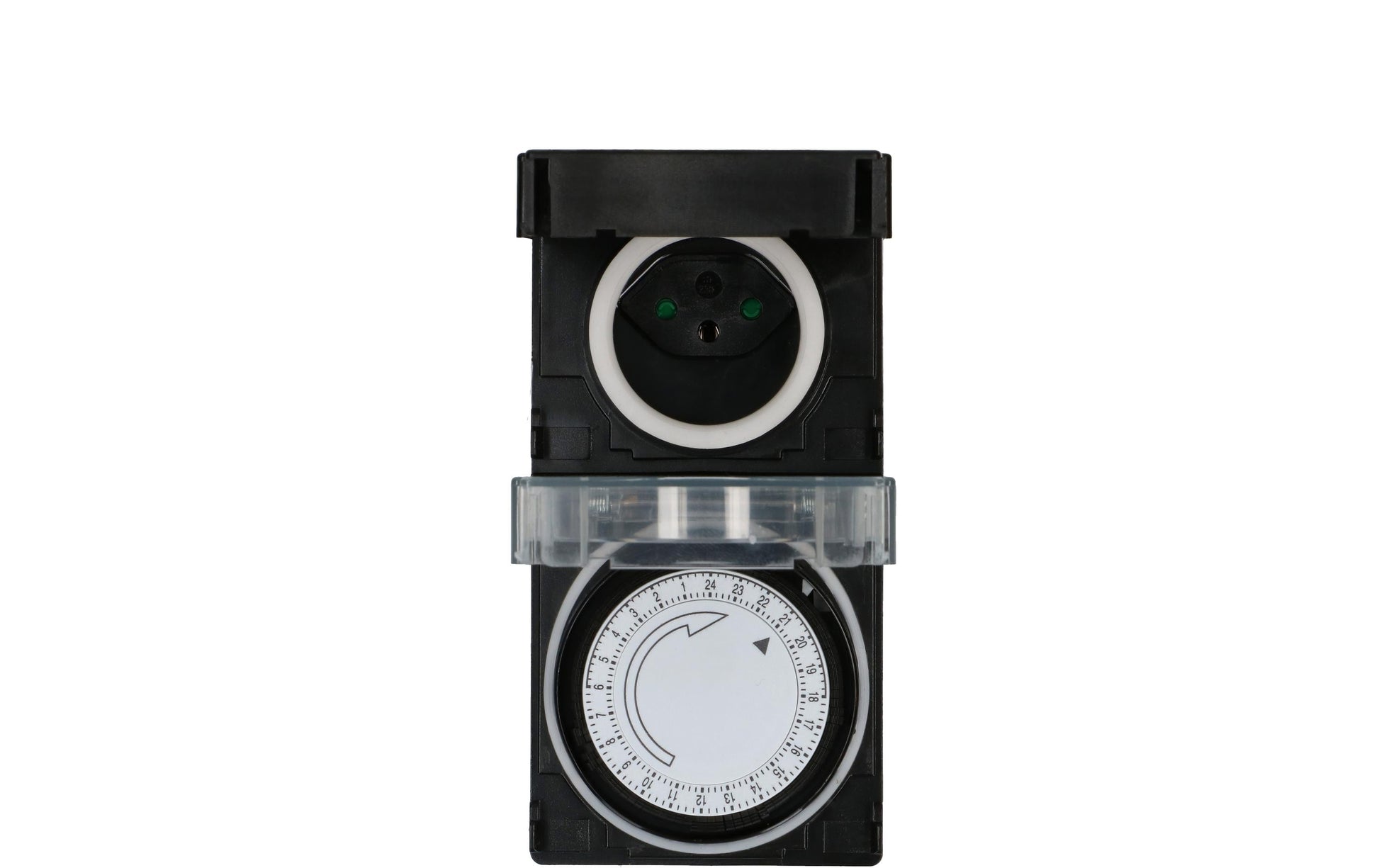 Max Hauri AG Max Hauri Zeitschaltuhr mechanisch (DIN-Schiene) – 24 h, IP55, Zwischenstecker – Schwarz