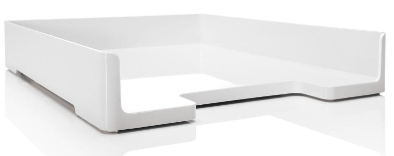 Sigel Briefkorb – mit Beschriftungsfeld, glänzend, weiss, B 268 × H 50 × T 333 mm, Serie Eyestyle