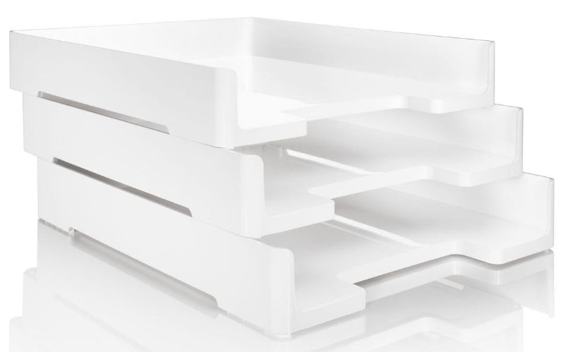 Sigel Briefkorb – mit Beschriftungsfeld, glänzend, weiss, B 268 × H 50 × T 333 mm, Serie Eyestyle