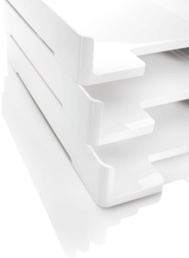 Sigel Briefkorb – mit Beschriftungsfeld, glänzend, weiss, B 268 × H 50 × T 333 mm, Serie Eyestyle