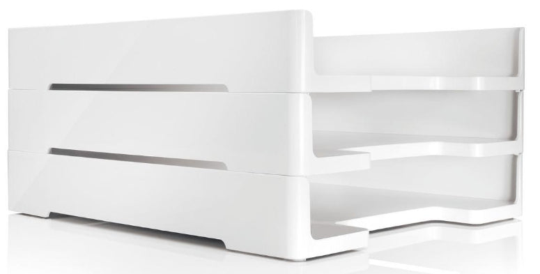 Sigel Briefkorb – mit Beschriftungsfeld, glänzend, weiss, B 268 × H 50 × T 333 mm, Serie Eyestyle