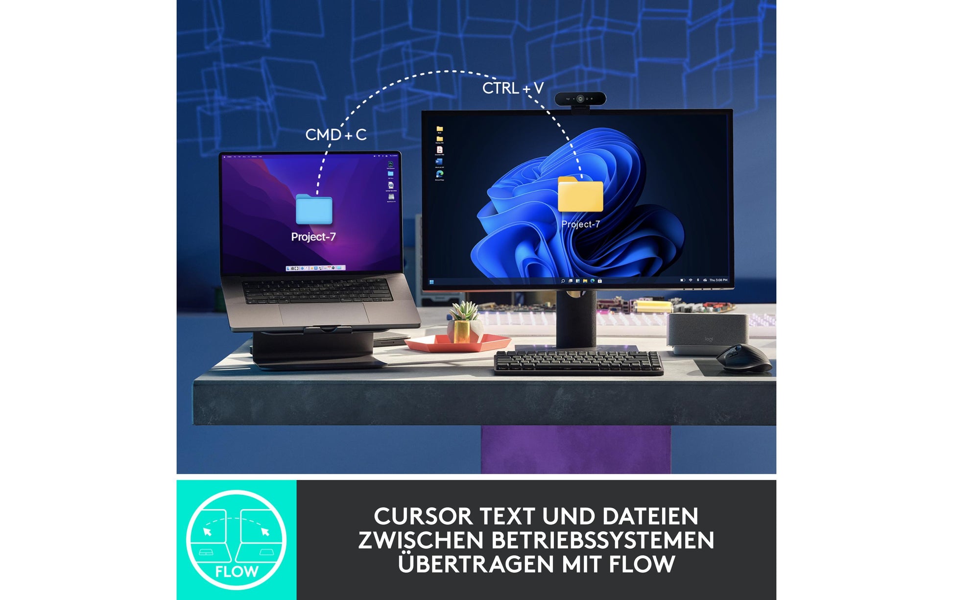 Logitech MX Master 3S Ergonomische Maus – kabellos, 7 Tasten, Easy-Switch, Batterieladeanzeige, Grau