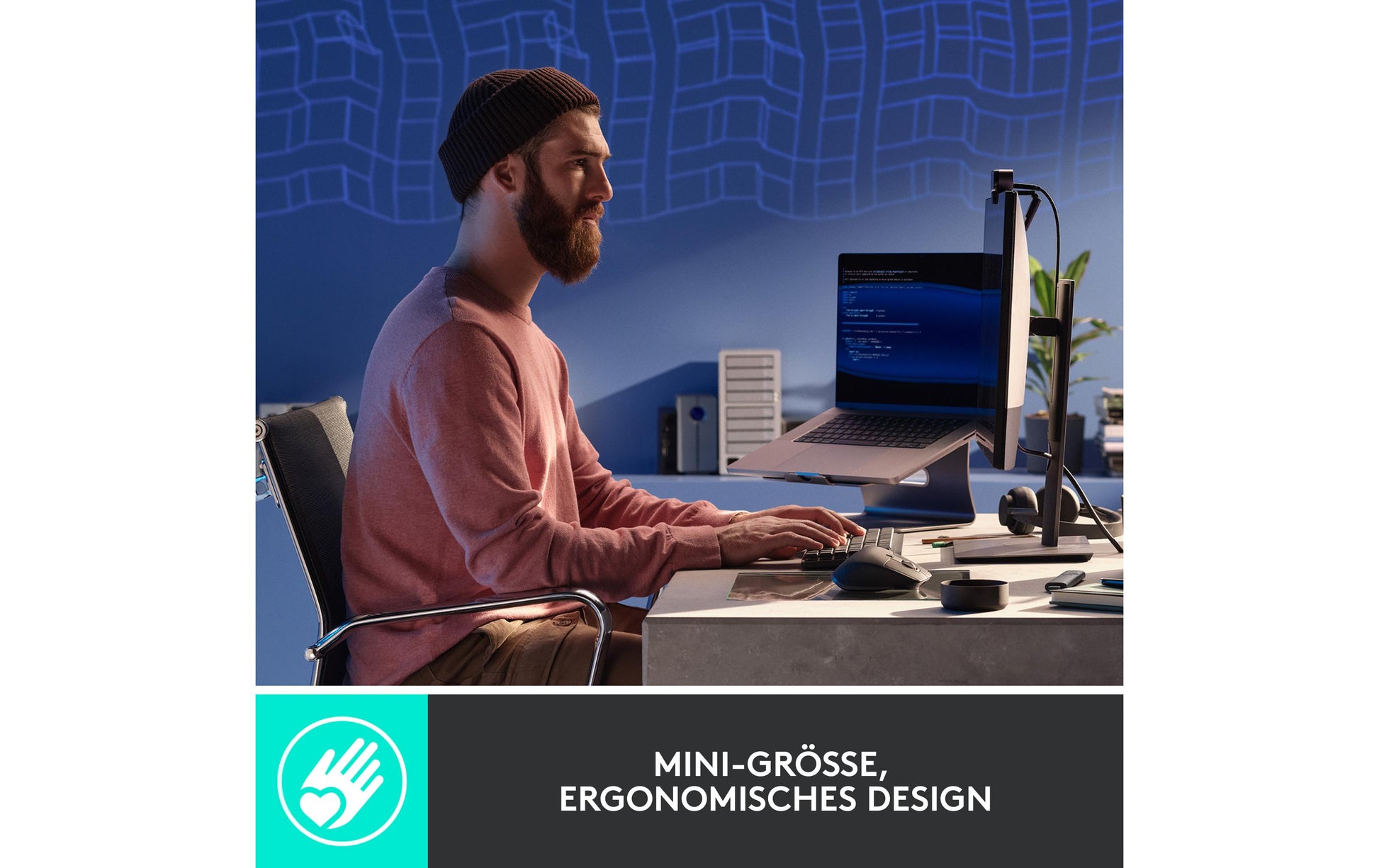 Logitech MX Mech Mini – Tastatur, kabellos (Bluetooth), CH-Layout (DE-CH), mechanisch, beleuchtet, Grau