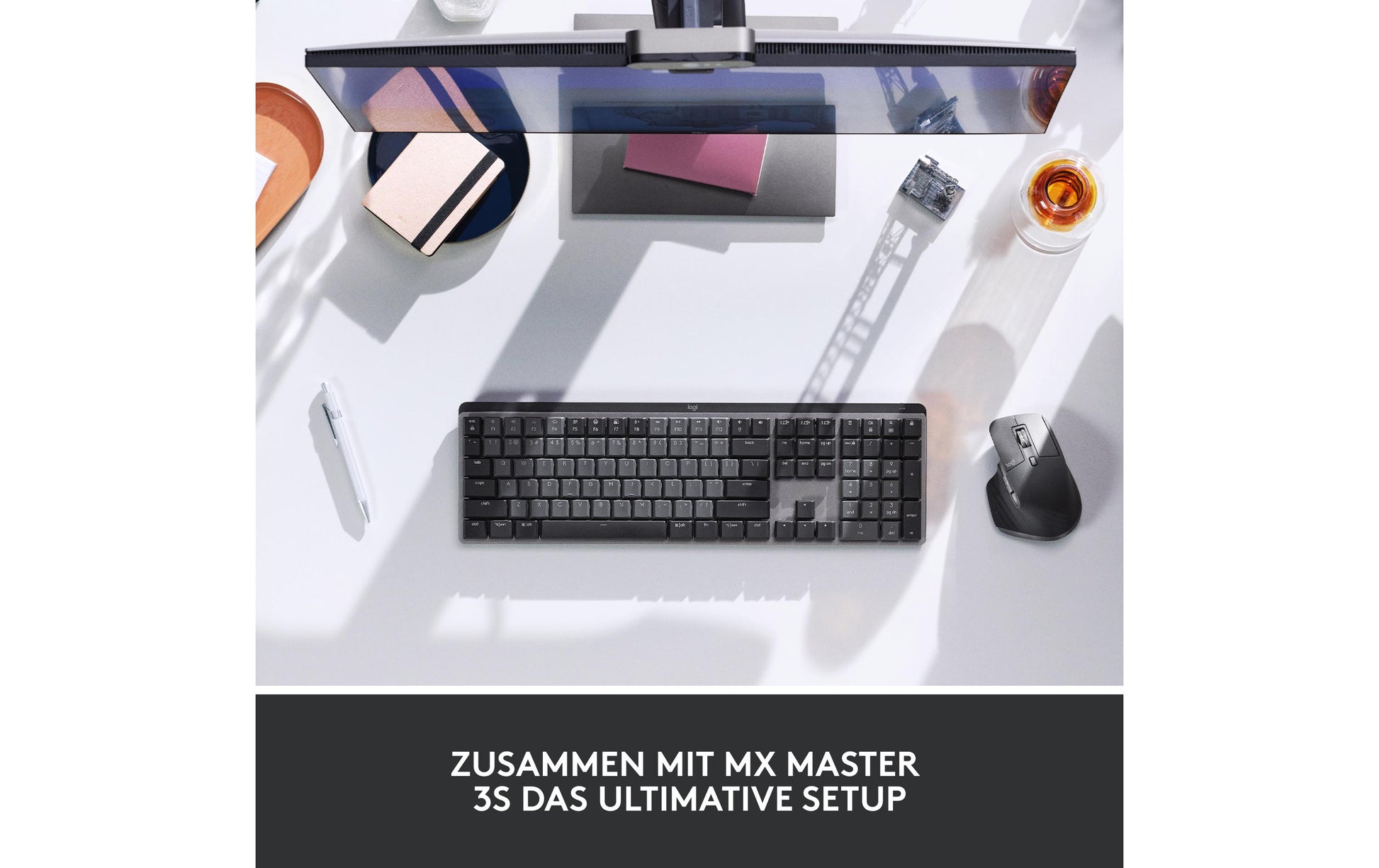 Logitech MX Mechanical – Tastatur, kabellos, CH-Layout (DE-CH), mechanisch, beleuchtet, Dunkelgrau