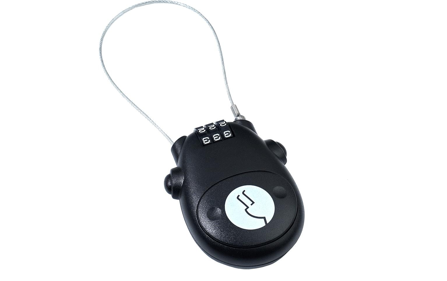 WATTSTUNDE Kabelschloss – Zahlenschloss, Kabellänge 0,8 m, Kabel-Ø 1,5 mm – Schwarz, ABS – 1 Stk.