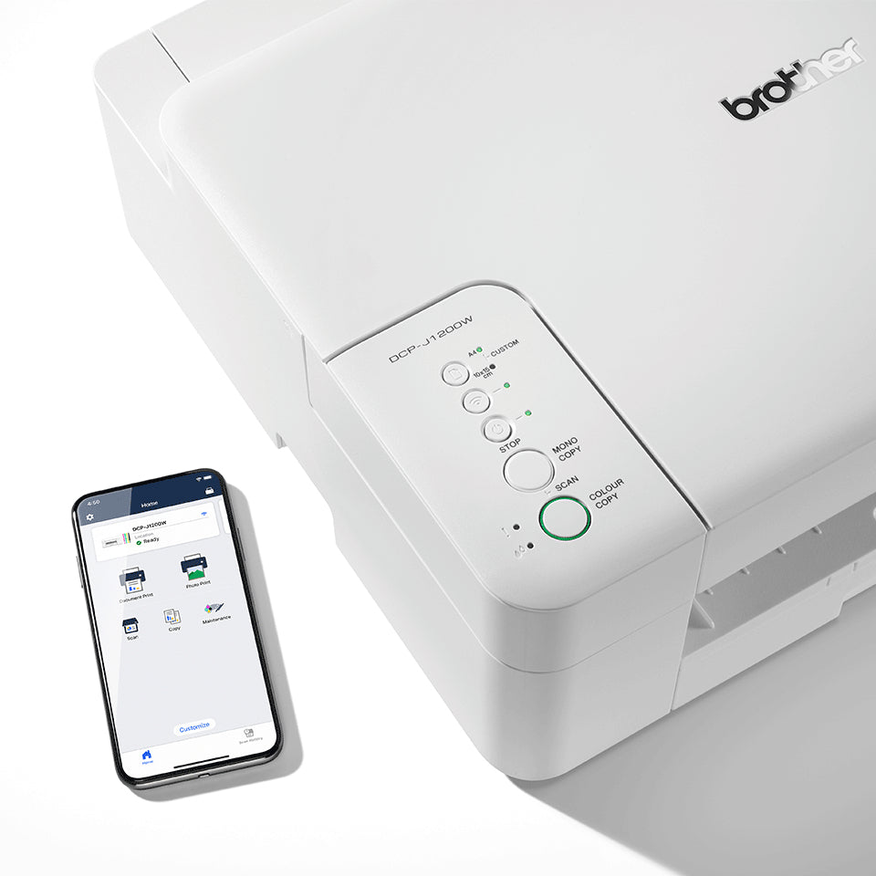 Brother DCP-J1200W – Farbiges Tintenstrahl-MFP A4, 3-in-1 – USB/WLAN – Duplex – 16 Seiten/Min S/W, 9 Seiten/Min Farbe