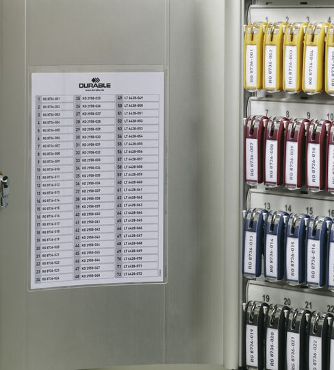 Durable Schlüsselkasten KEY BOX 72, für 72 Schlüssel, Aluminium, silber – B 302 × H 400 × T 118 mm