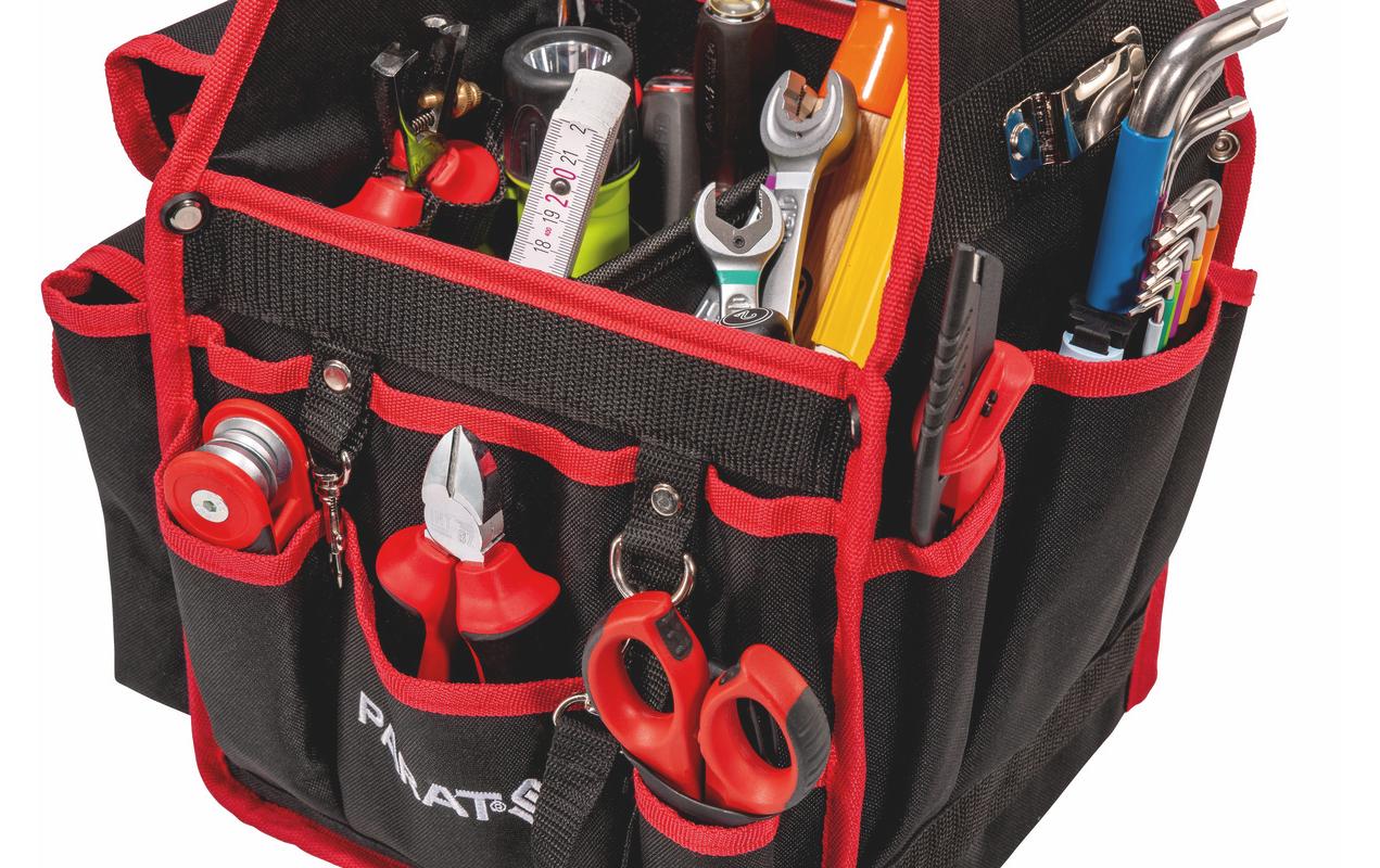 Parat Werkzeugtasche BASIC S, 215 × 235 × 400 mm, Kunststoff (Nylon), schwarz/rot