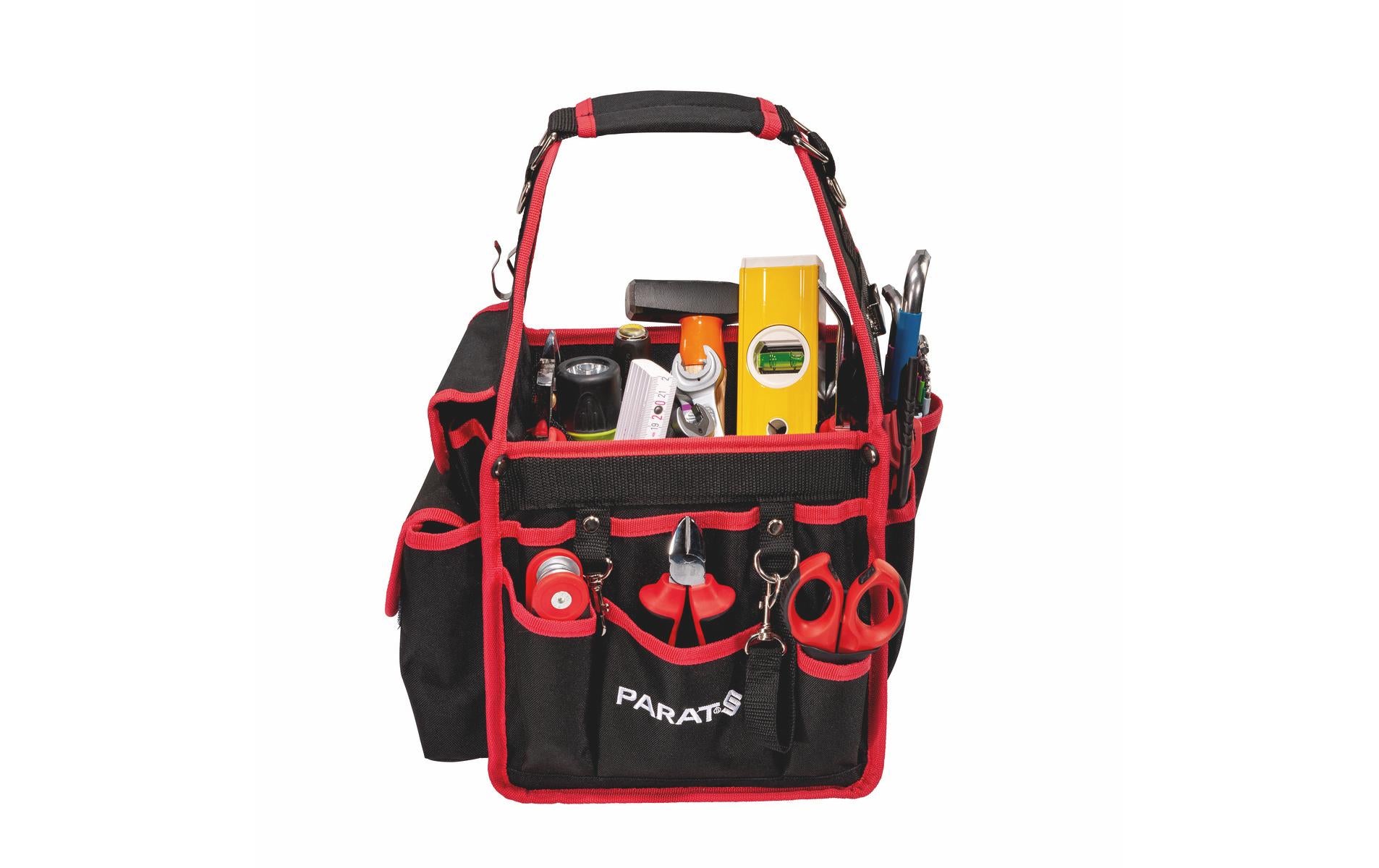 Parat Werkzeugtasche BASIC S, 215 × 235 × 400 mm, Kunststoff (Nylon), schwarz/rot