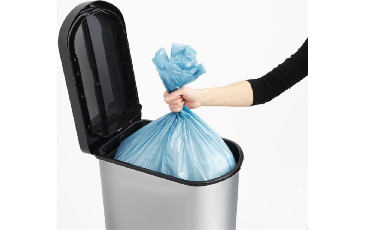 Rotho Abfallcontainer – 50 l – mit Deckel – Edelstahl – B × H × T 440 × 670 × 290 mm – BPA-frei