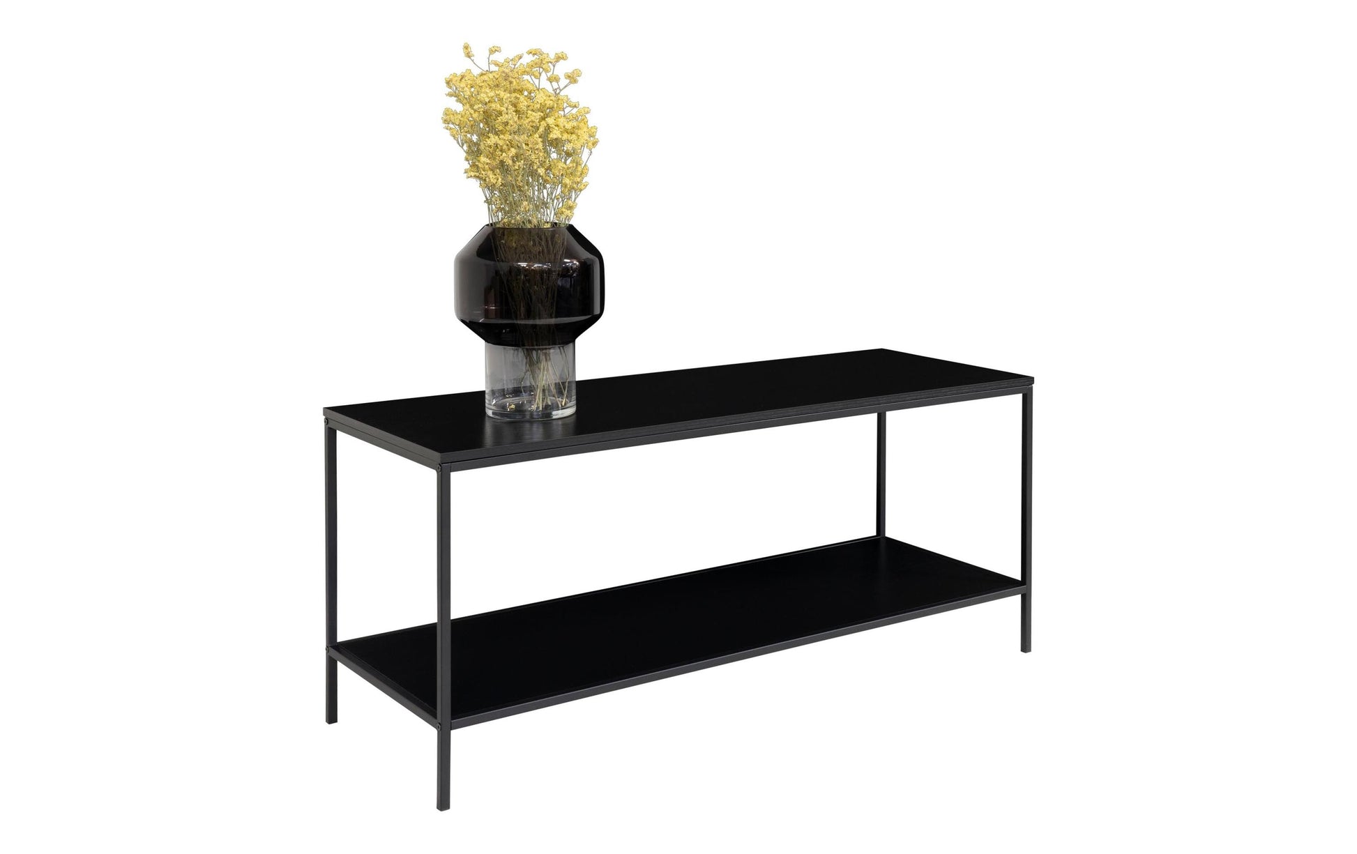 House Nordic TV-Möbel – schwarz, Stahl, 100 × 45 × 36 cm, mit 2 Regalen