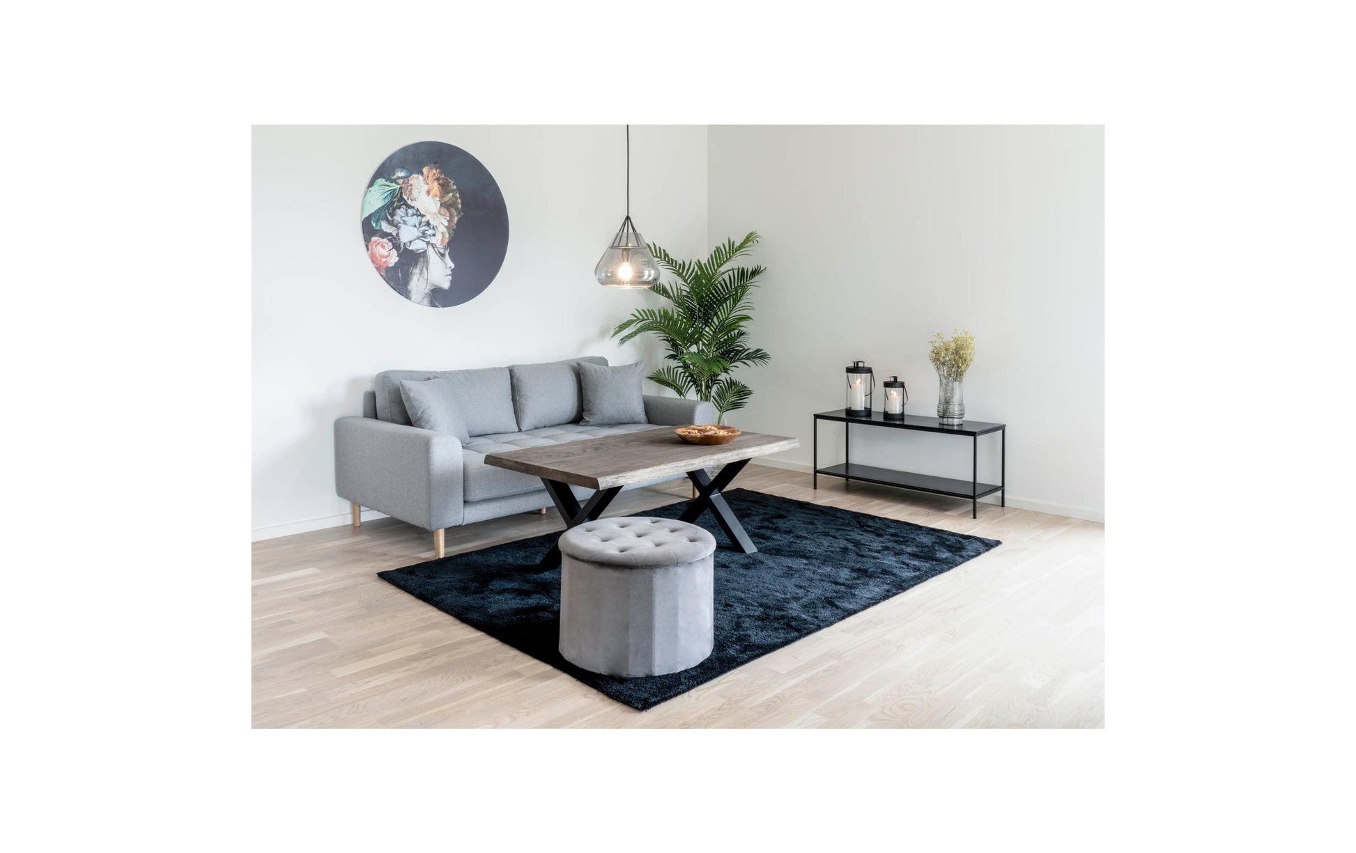 House Nordic TV-Möbel – schwarz, Stahl, 100 × 45 × 36 cm, mit 2 Regalen