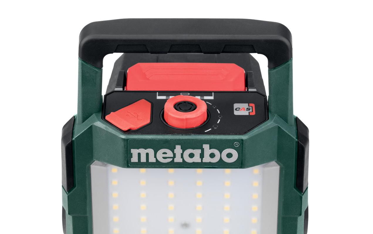 Metabo Arbeitsleuchte BSA 18 LED 4000 – 4000 lm, 270°, 18 V Akku (CAS), IPX3, dimmbar – Grün