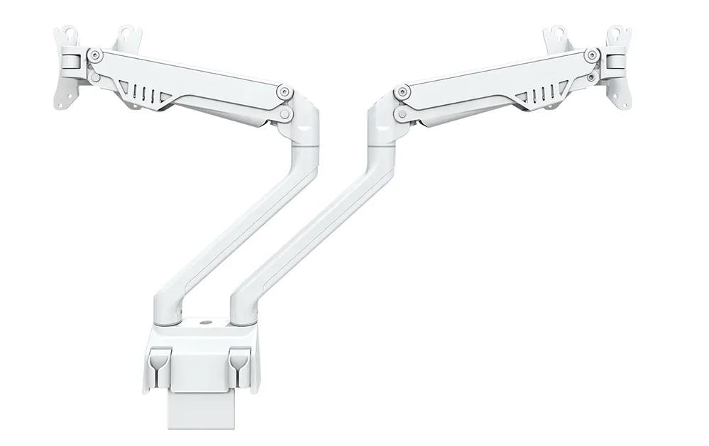 Neomounts Monitorarm, Tischklemme, Tischdurchführung, bis 32", höhenverstellbar, Gasfeder, Weiss