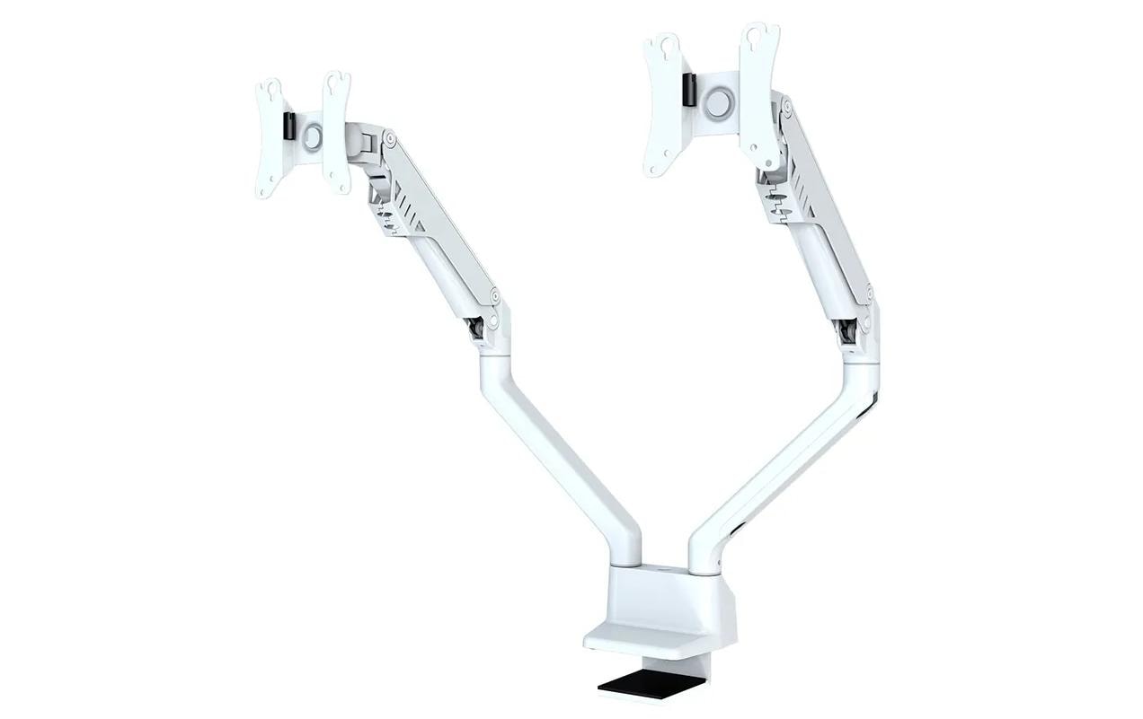 Neomounts Monitorarm, Tischklemme, Tischdurchführung, bis 32", höhenverstellbar, Gasfeder, Weiss
