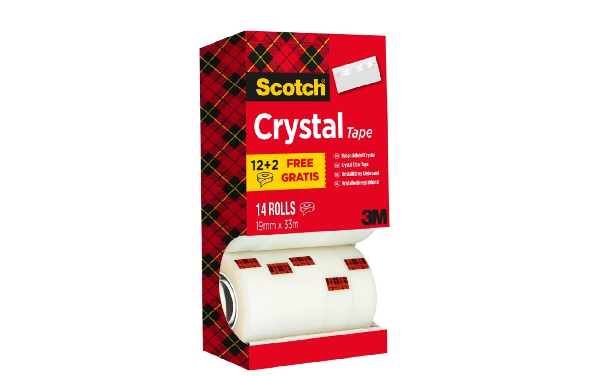 Scotch Klebeband Crystal – 19 mm × 33 m, 14 Rollen