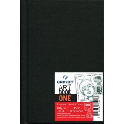 Canson Skizzenblock – 10,2 × 15,2 cm – 100 g/m² – 100 Blatt – Schwarz – für Bleistift, Pastell & Kohle