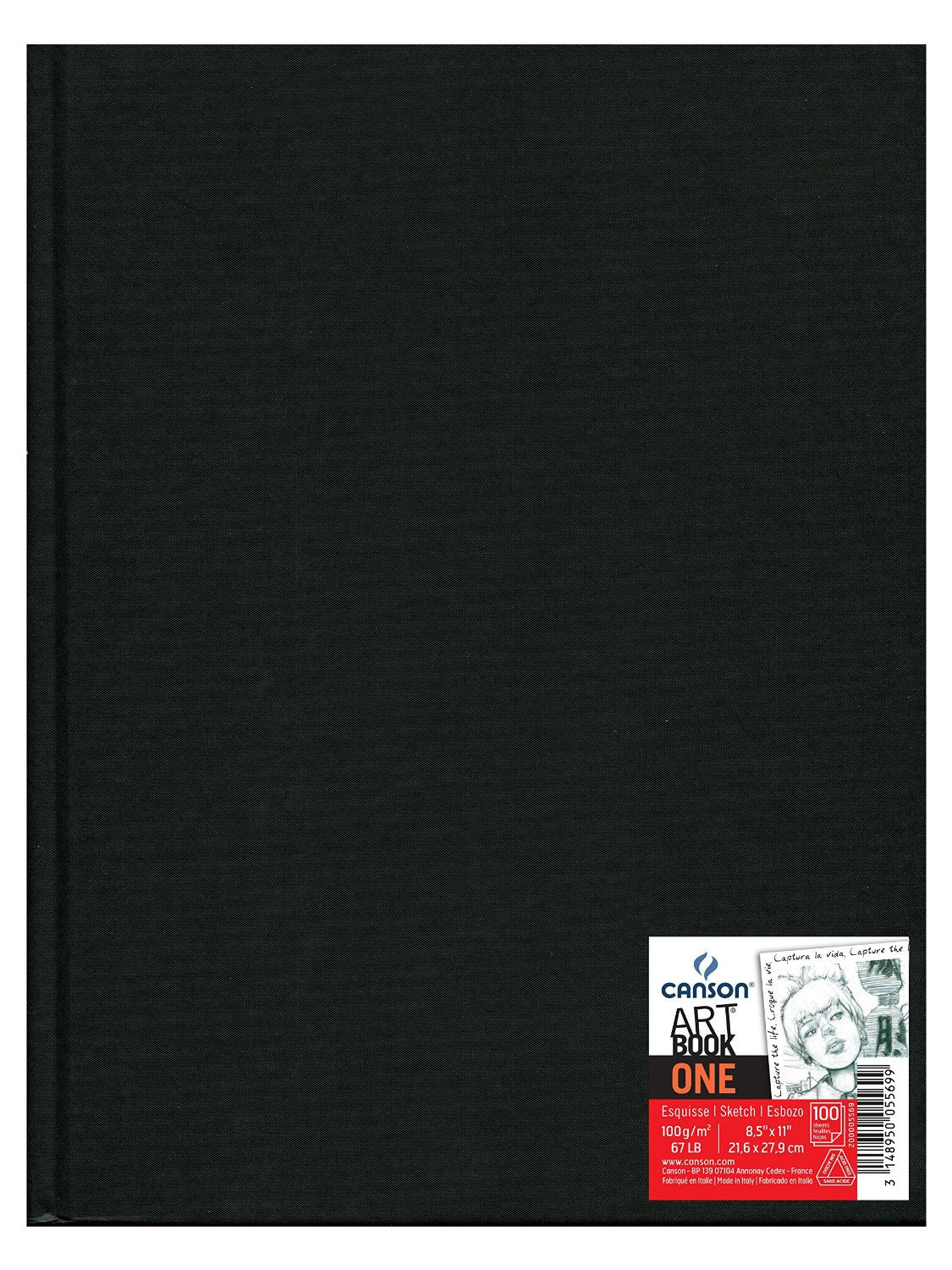 Canson Skizzenblock – A4 – 100 g/m² – geleimt – 100 Blatt – schwarz – für Bleistift, Pastell & Kohle