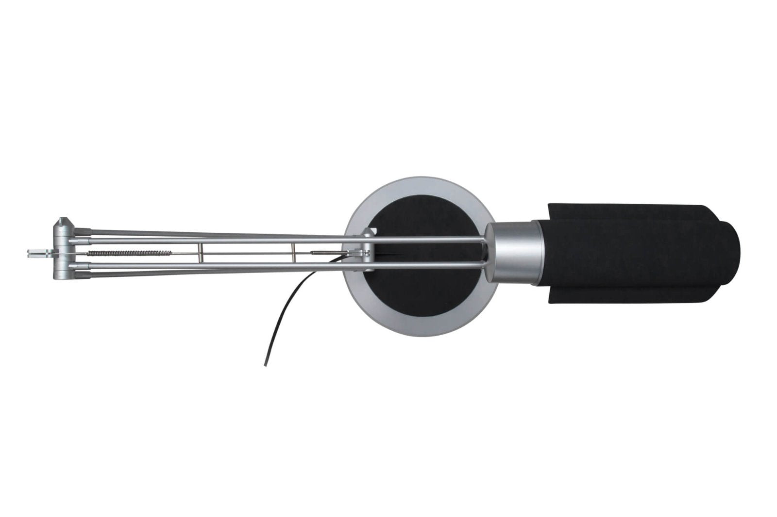 MAUL Tischleuchte Energiesparlampe E27 – Klemmfuss, drehbar & neigbar – 3’000 K – 1’160 lm 12 W – Silber