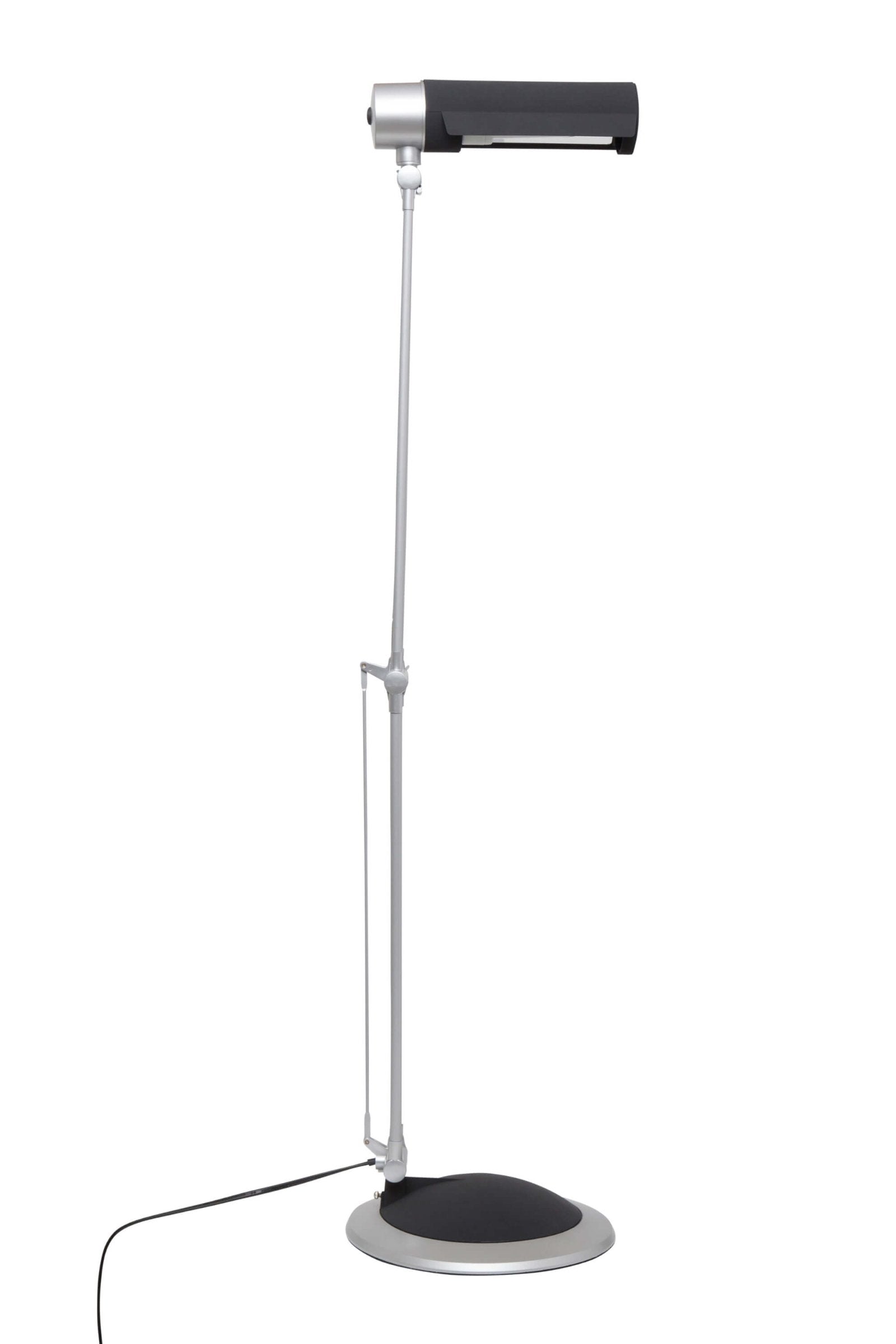 MAUL Tischleuchte Energiesparlampe E27 – Klemmfuss, drehbar & neigbar – 3’000 K – 1’160 lm 12 W – Silber