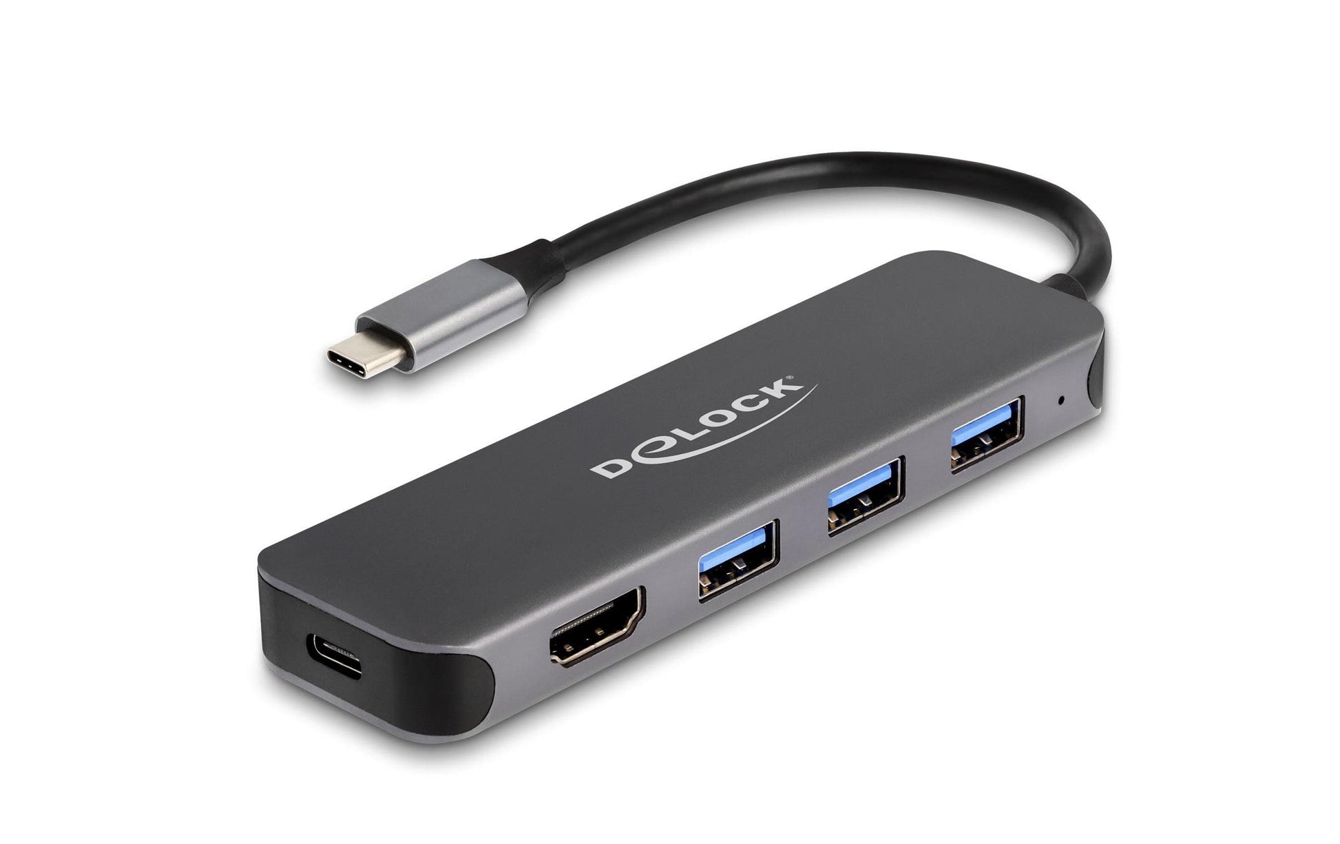 DeLOCK 64171 Multiport-Adapter – USB-C, 1× HDMI, 3× USB-A, 85 W PD, für Windows/Linux/Android