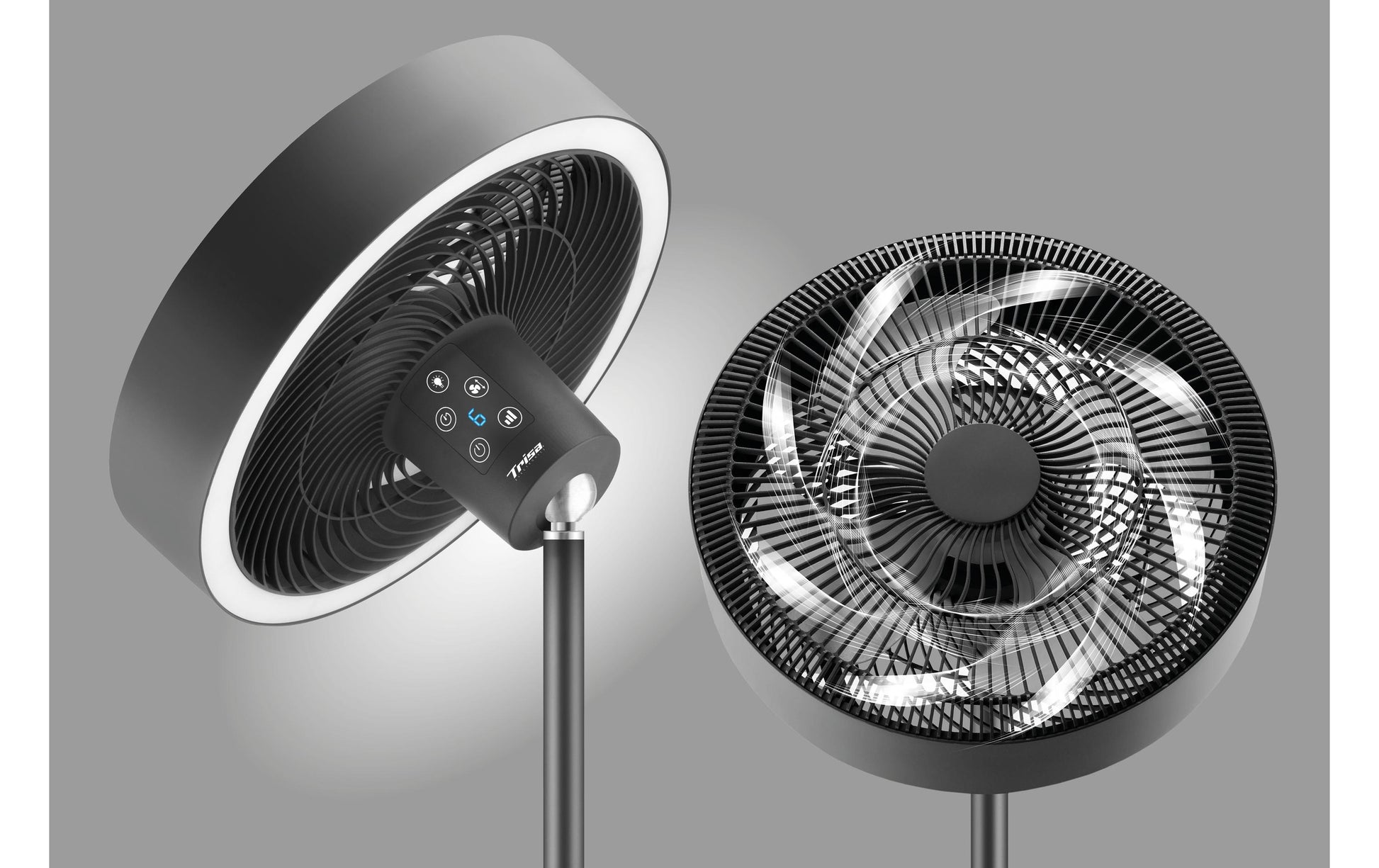 Trisa Standventilator Ambiance – 35 cm, 9 Stufen, oszillierend, Timer, Fernbedienung, 15 W, 58,4 dB(A)
