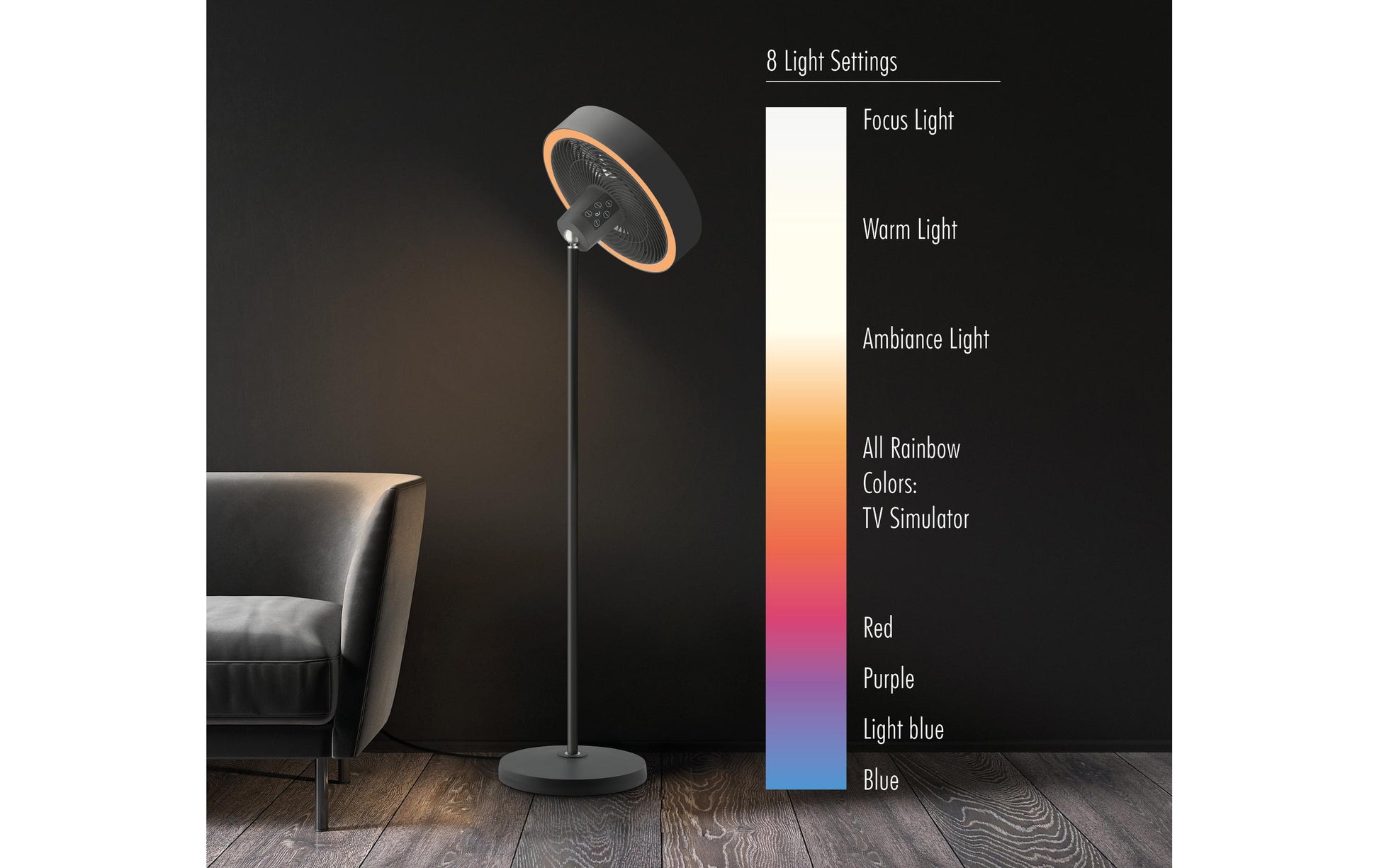 Trisa Standventilator Ambiance – 35 cm, 9 Stufen, oszillierend, Timer, Fernbedienung, 15 W, 58,4 dB(A)