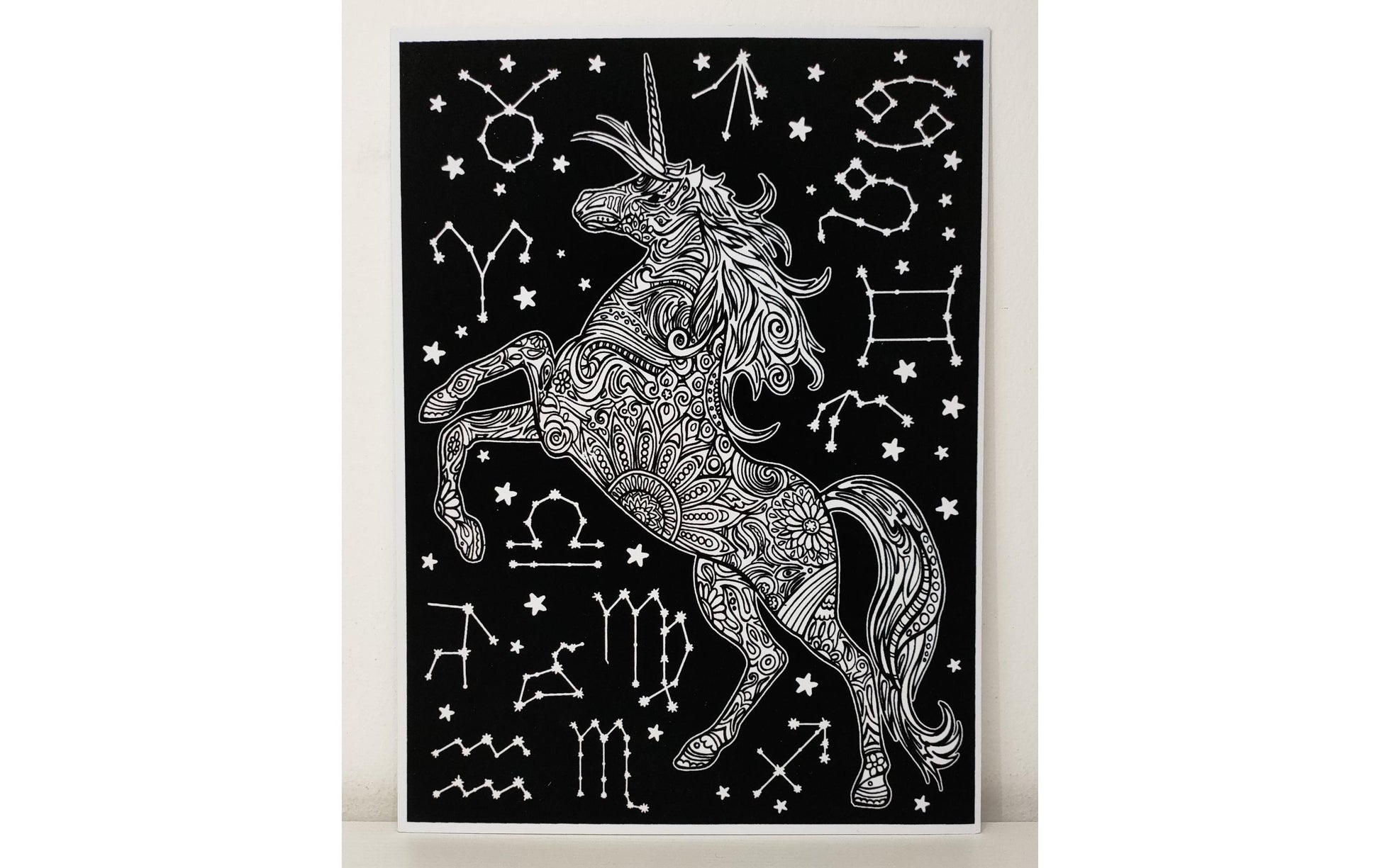 Tataruga Samtbild Malkarton, Karton, 21 × 29,7 cm, Schwarz