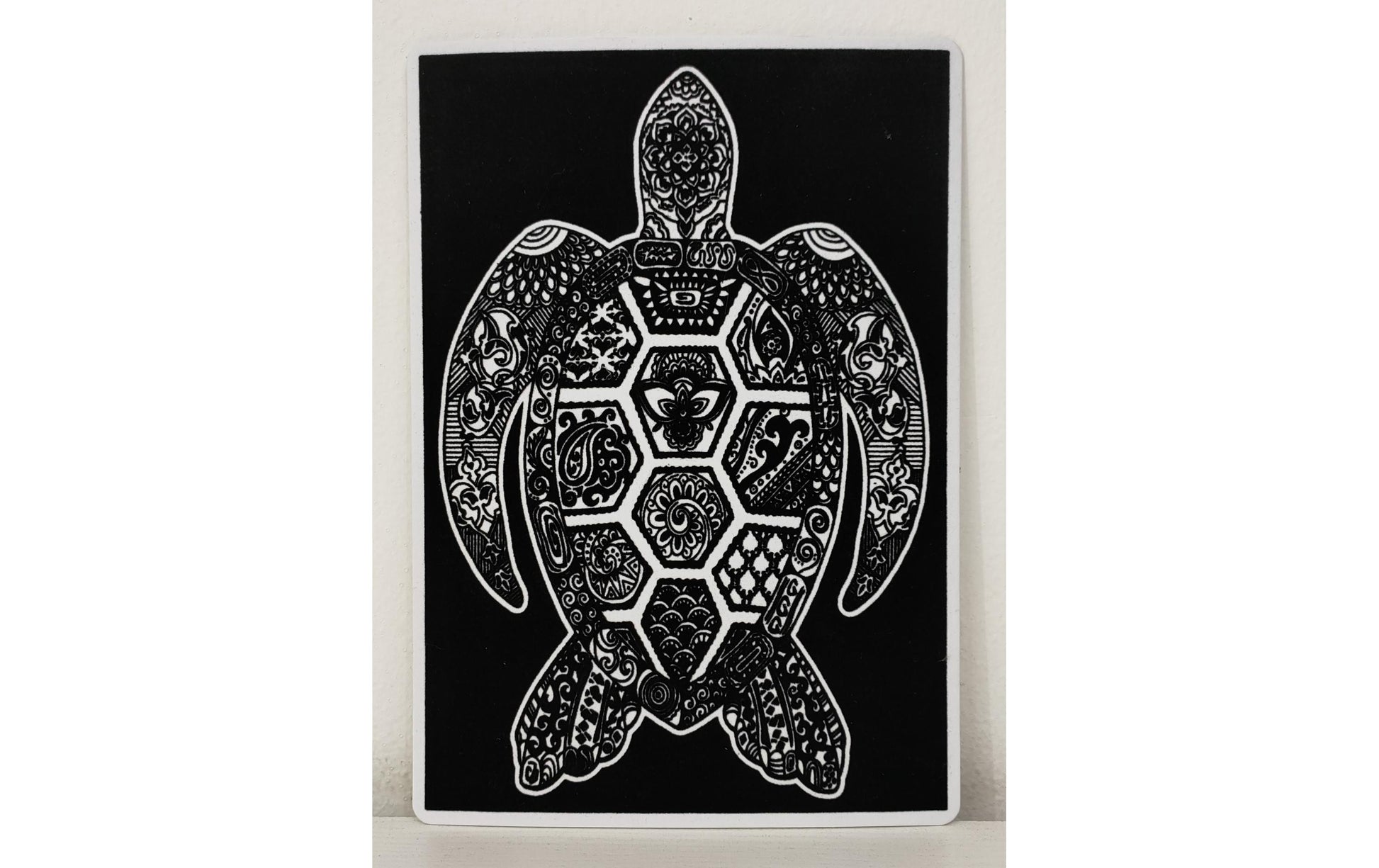 Tataruga Samtbild, Schildkröte, Karton, Samt, Schwarz/Weiss, A4