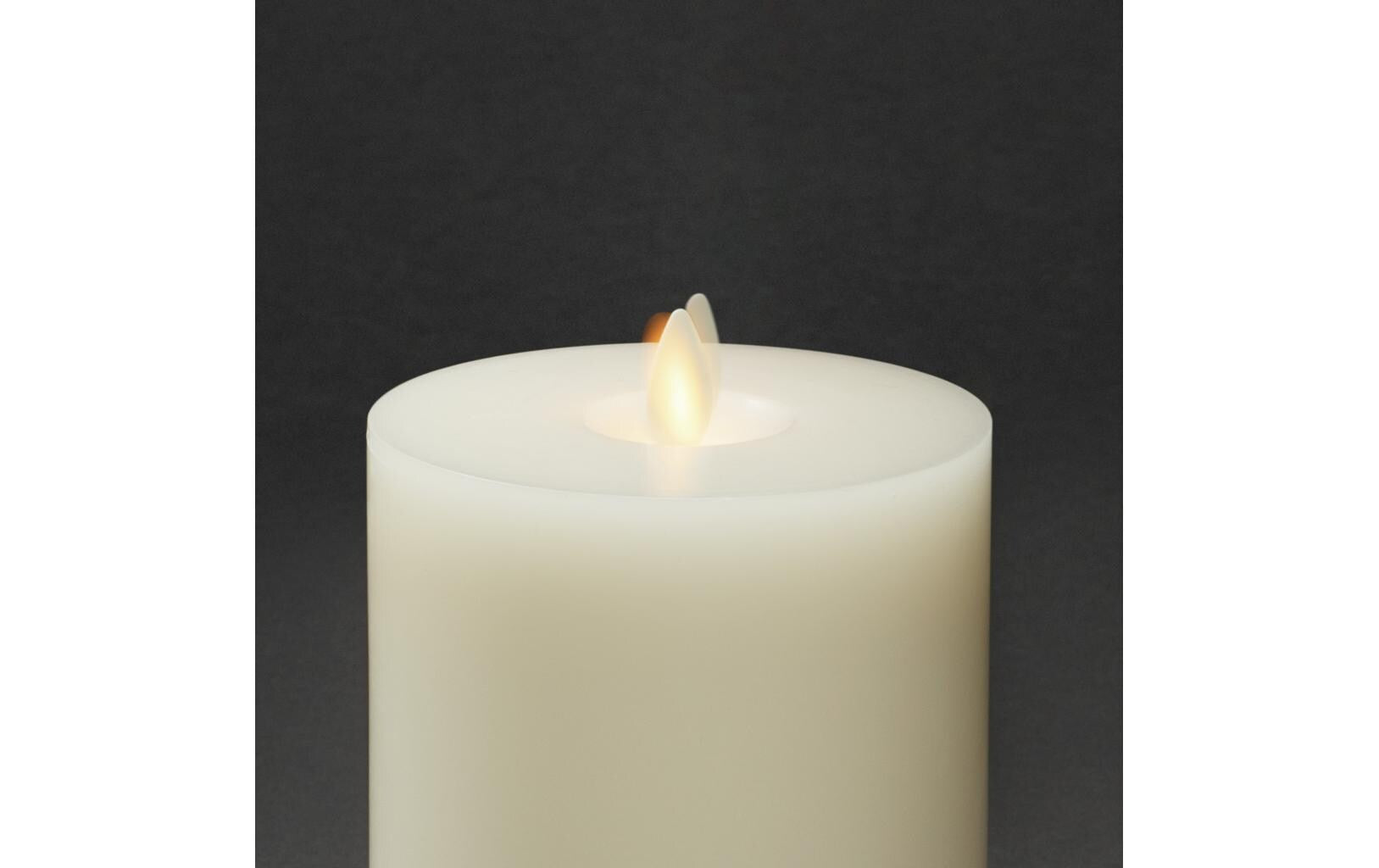 Konstsmide LED Echtwachskerze – 16 Stk., Ø 8 × 15 cm, 0,06 W, warmweiss, dimmbar, beige, Timer