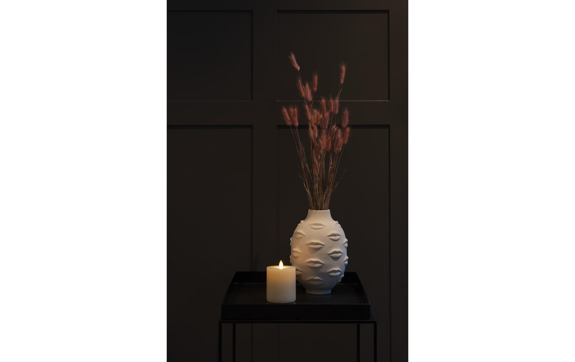 Konstsmide LED Echtwachskerze – Ø 8 × 10 cm – Wachs, beige – 16-teilig