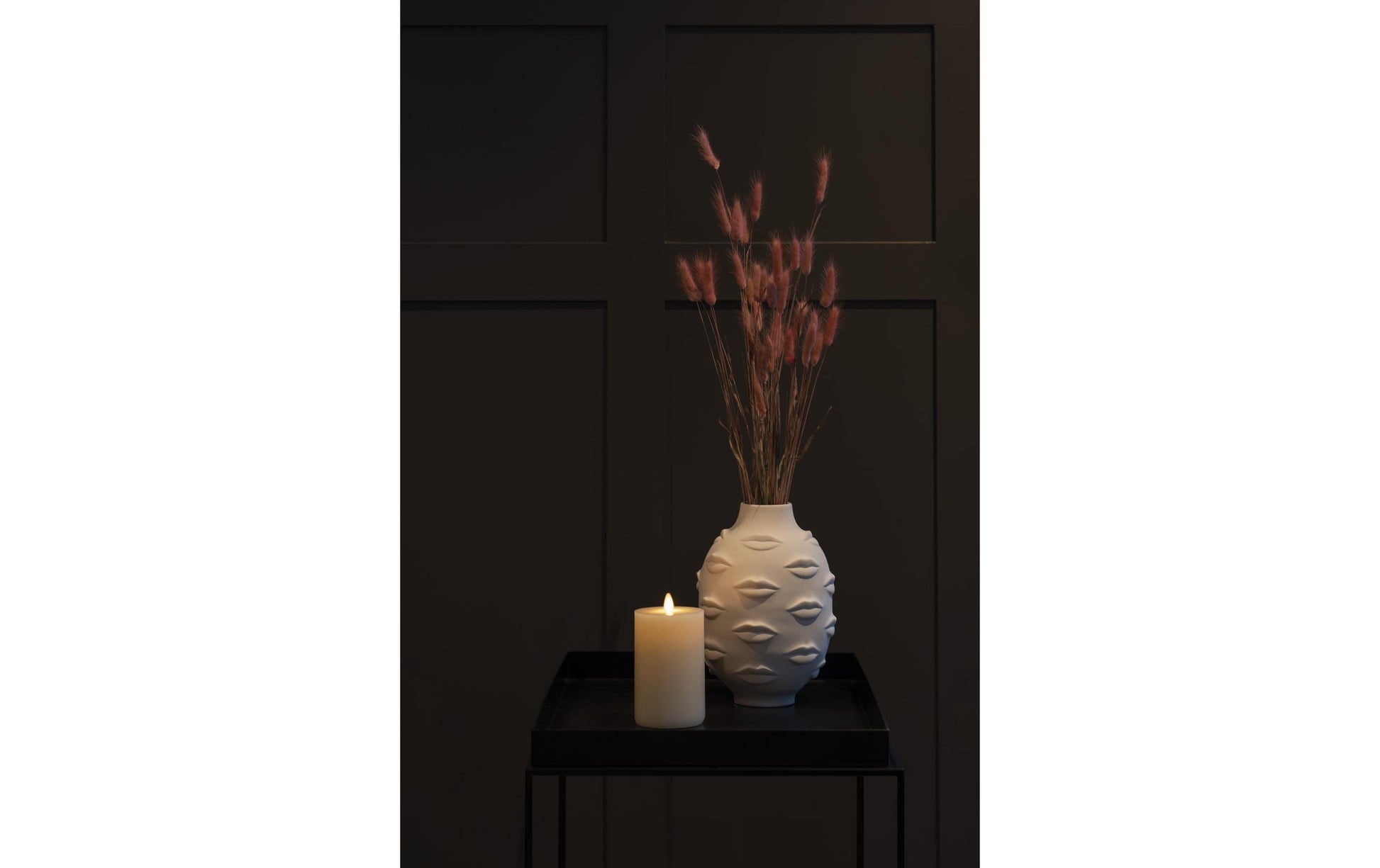 Konstsmide LED Echtwachskerze – 16 Stk., Ø 8 × 15 cm, 0,06 W, warmweiss, dimmbar, beige, Timer