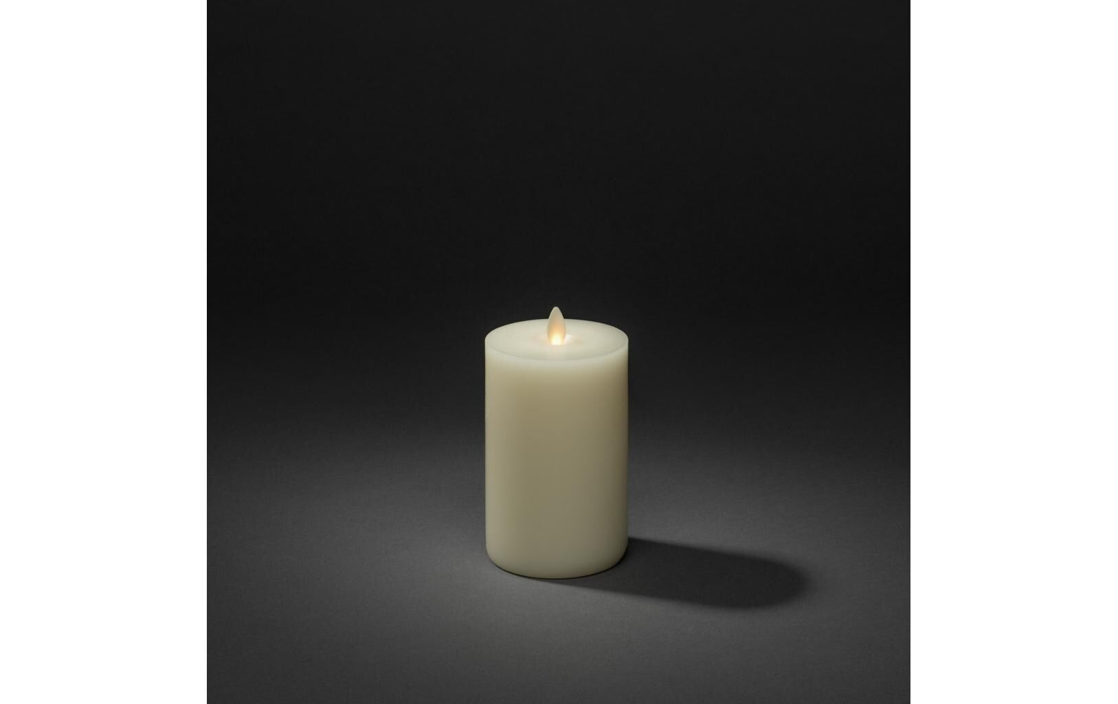 Konstsmide LED Echtwachskerze – 16 Stk., Ø 8 × 15 cm, 0,06 W, warmweiss, dimmbar, beige, Timer