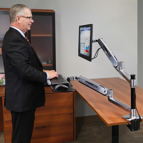 Ergotron WorkFit-LX – Monitorarm, bis 42", 3,2–11,3 kg, höhenverstellbar, neigbar, schwenkbar, drehbar