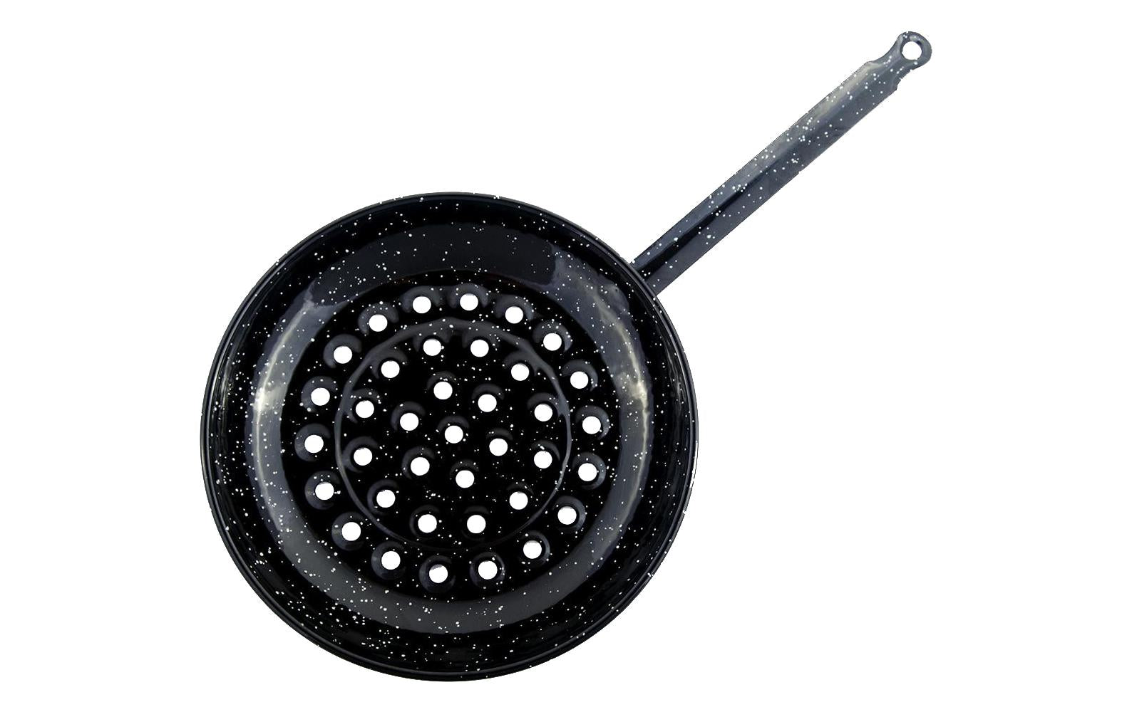 Garcima Fonduepfanne – Ø 28 cm, Stahl, Emaille, für Induktion, Gas, Glaskeramik u. a., Schwarz