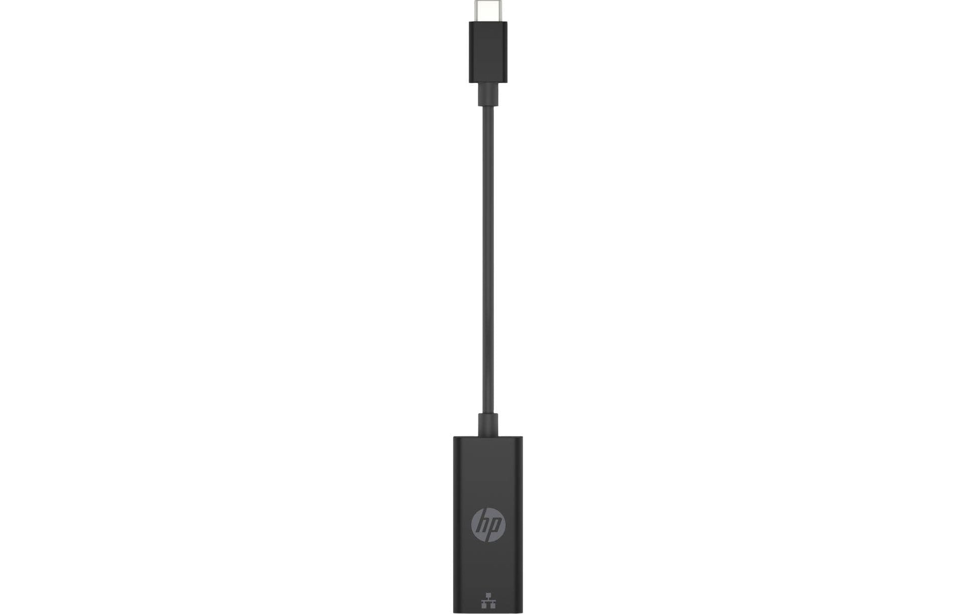 HP G2 Netzwerkadapter USB-C zu RJ-45 – 1× RJ-45, 0,1 m Kabellänge, für Windows 10/11 – Schwarz
