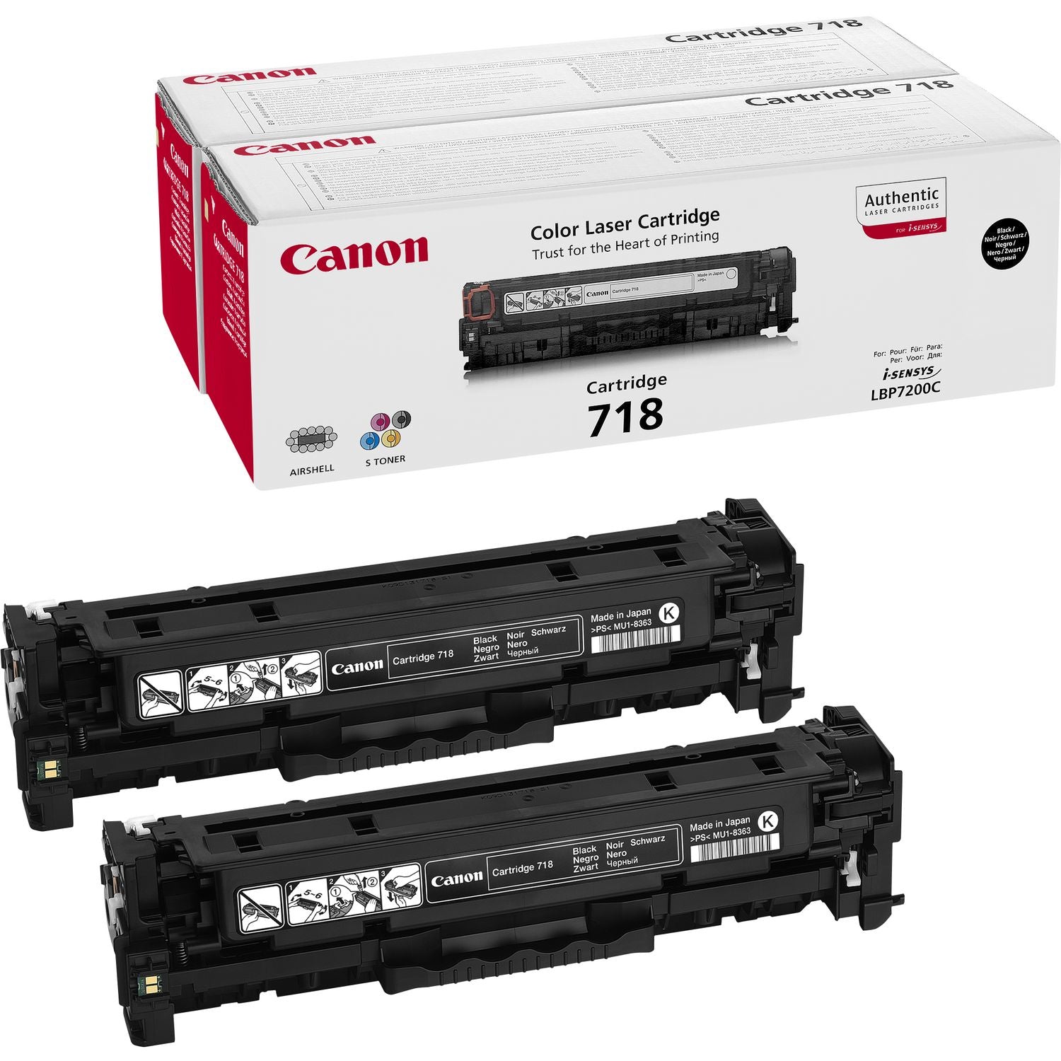 Canon Toner-Multipack 718 – Schwarz, 3400 Seiten