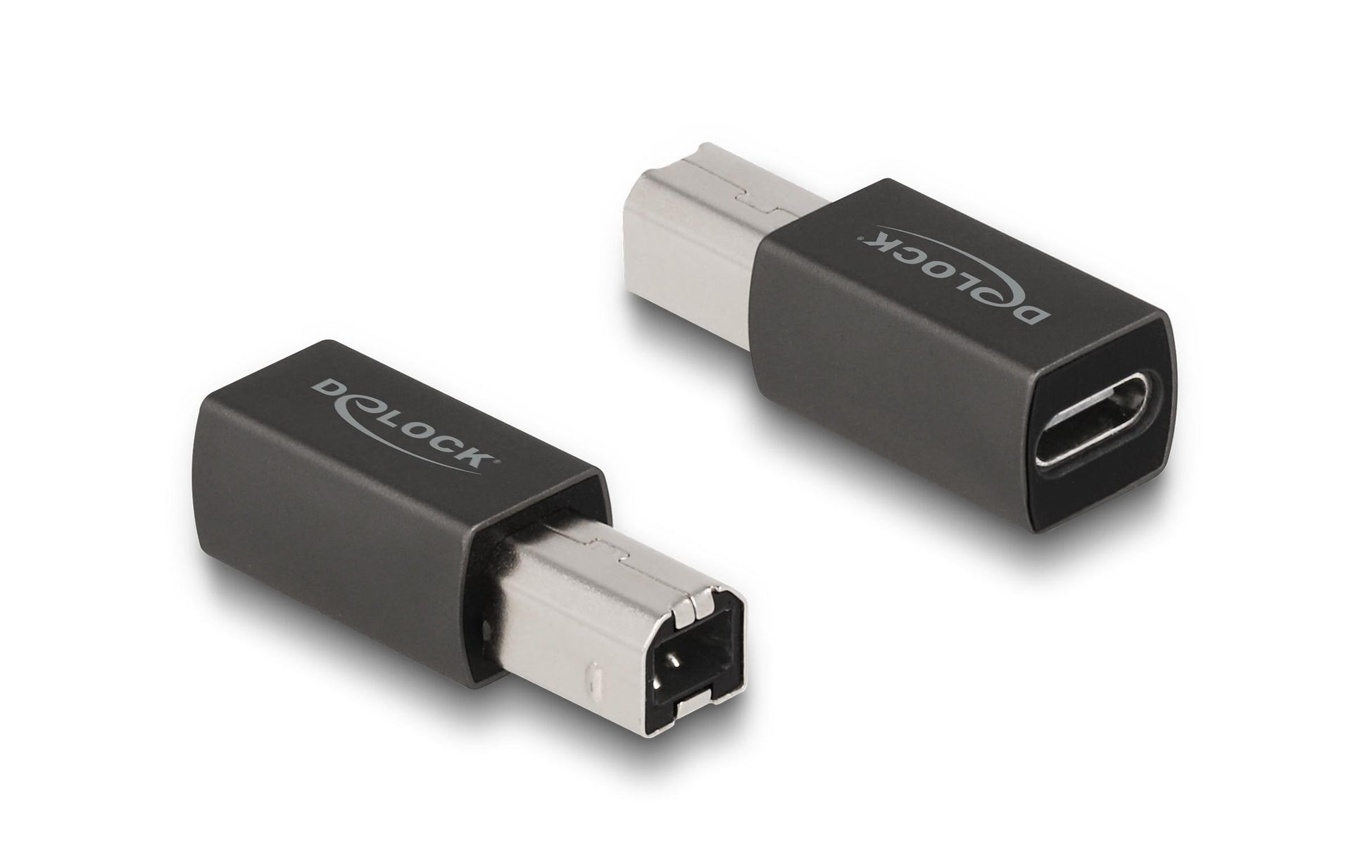 DeLOCK USB-Adapter USB-C auf USB-B – USB 2.0 (480 Mbit/s) – Schwarz/Anthrazit