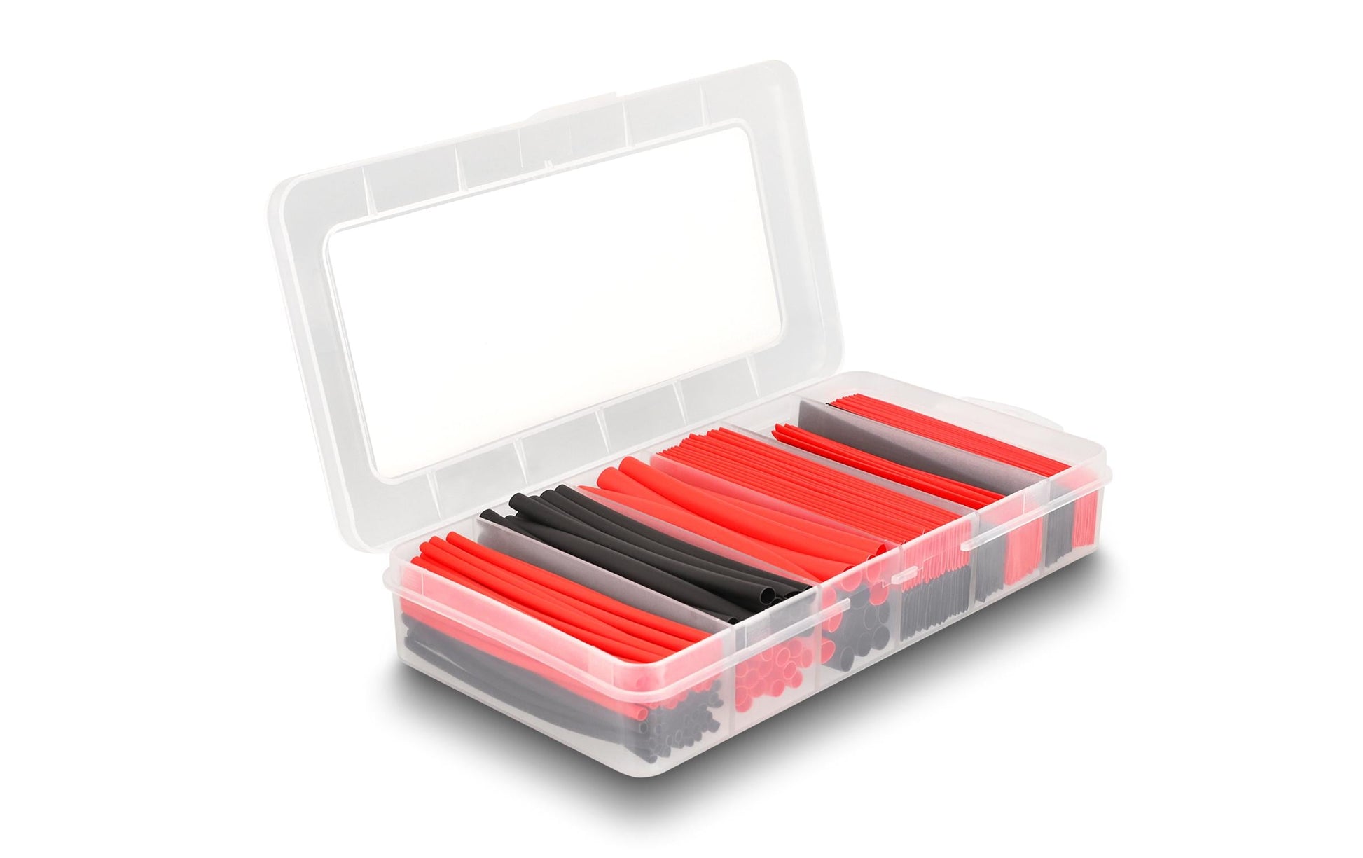 DeLOCK Schrumpfschlauch-Set, 196 Stk., Ø 10 mm, 9,5 cm – schwarz/rot