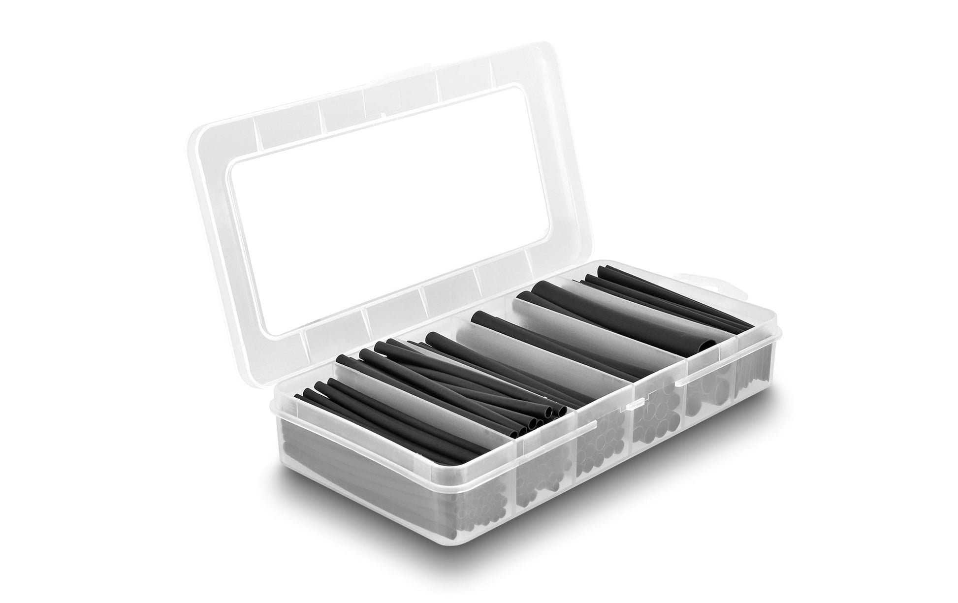 DeLOCK Schrumpfschlauch-Set, 122 Stk., Ø 6,4 mm × 9,5 cm – schwarz