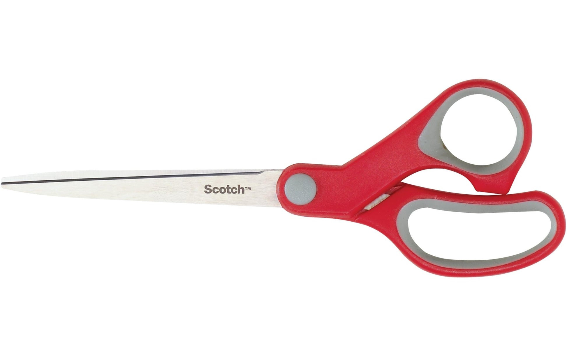 Scotch Universalschere – 18 cm, Edelstahl, für Rechts- und Linkshänder, abgerundet, Kunststoff, Rot