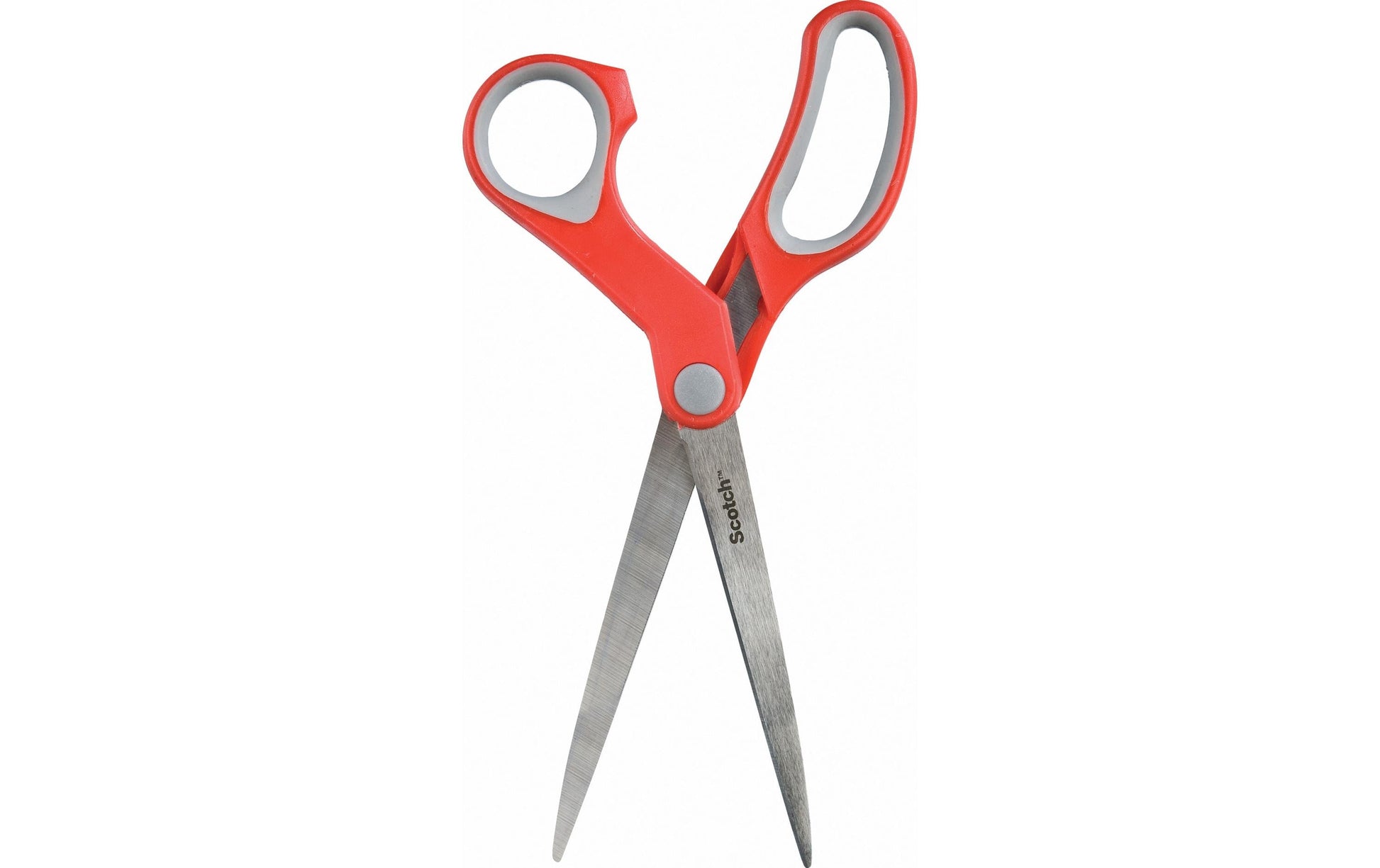 Scotch Universalschere – 18 cm, Edelstahl, für Rechts- und Linkshänder, abgerundet, Kunststoff, Rot